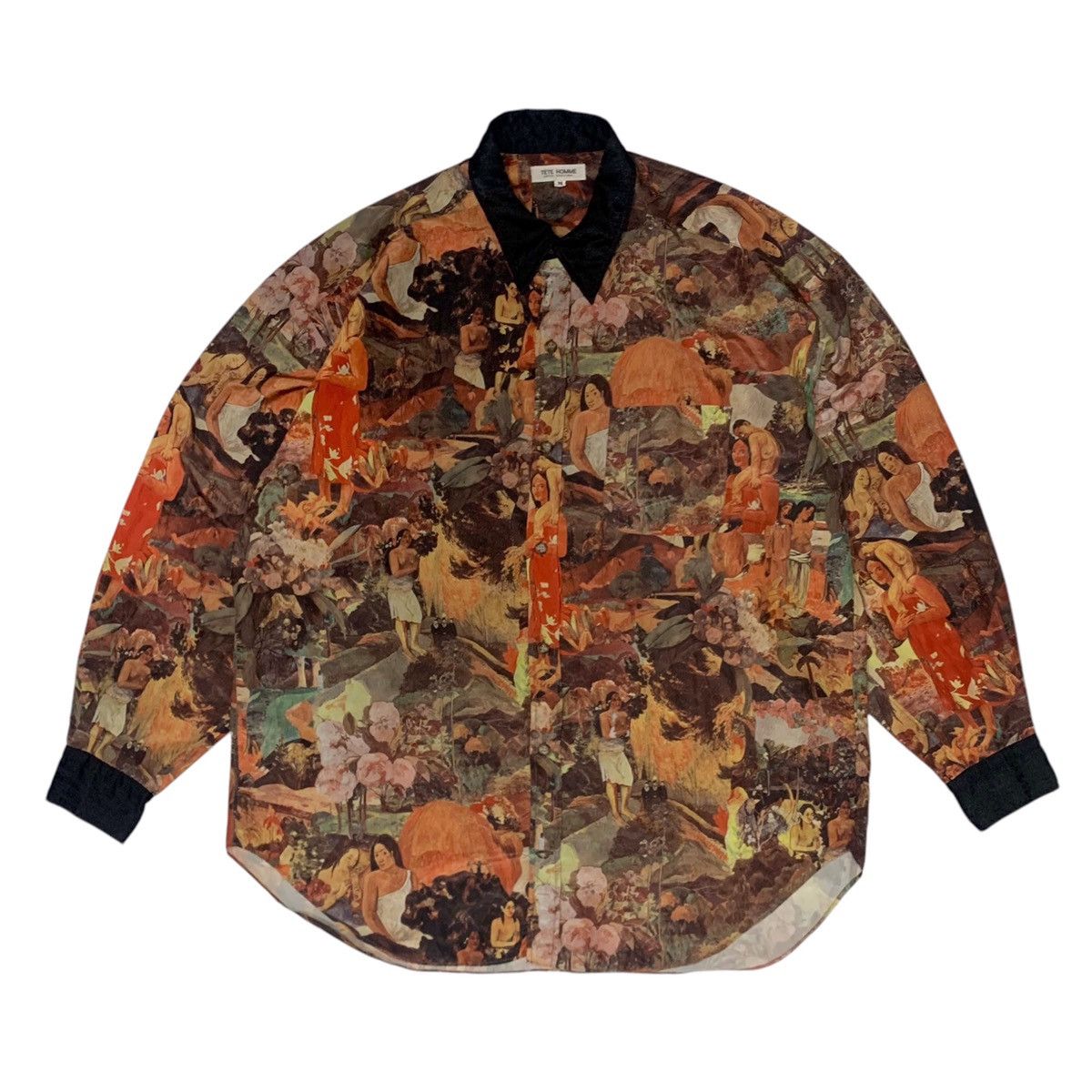 Issey Miyake × Japanese Brand × Tete Homme Tete homme rayon art shirt vintage Size US L / EU 52-54 / 3 - 1 Thumbnail