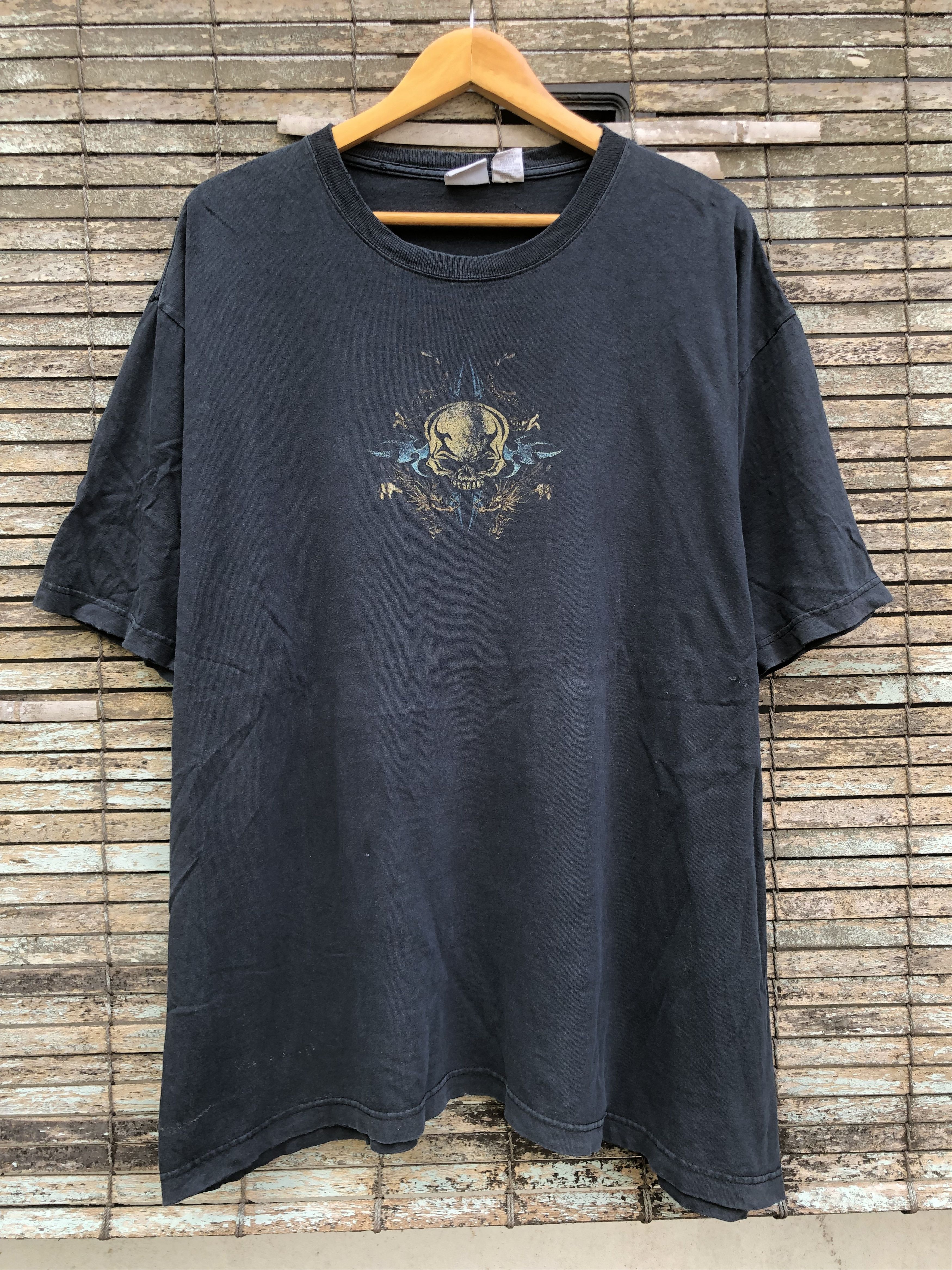 Vintage Vintage Skull & Dragon Glitter Backhit Baggy Tee Size US XXL / EU 58 / 5 - 3 Thumbnail