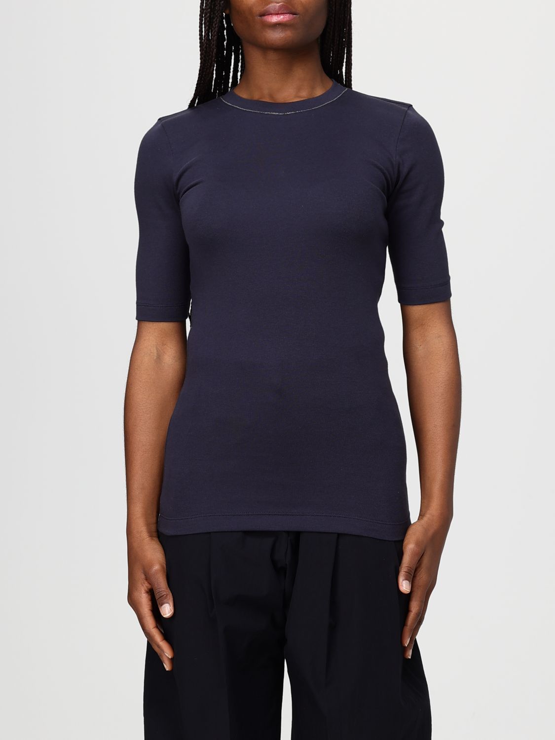 Brunello Cucinelli Brunello Cucinelli T-Shirt Woman Ocean Size XS / US 0-2 / IT 36-38 - 1 Thumbnail