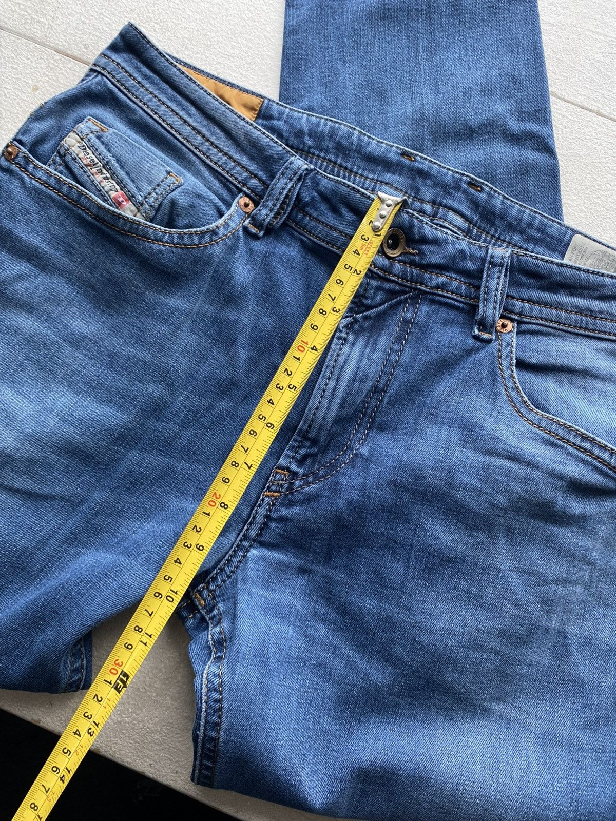 Diesel Luxury 00s Diesel Thommer Slim Skinny Jeans Distressed Blue Size US 33 - 16 Thumbnail