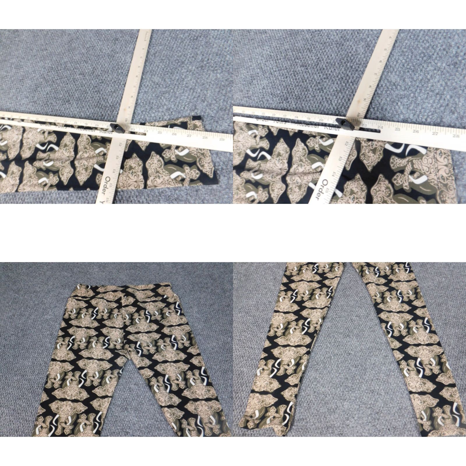 Vintage LuLaRoe Leggings Womens OS Beige stretch Regular One Size Activewear Casual Ankle 26in Polyester Rayon Snake Pattern Stretch Size 42" / US 20 - 9 Thumbnail