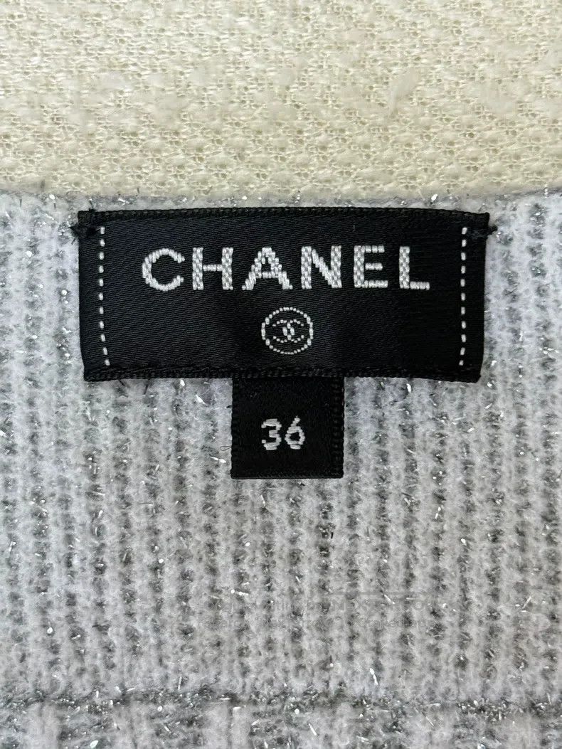 Chanel Chanel Silver shiny silk knitted suspender Size XS / US 0-2 / IT 36-38 - 6 Thumbnail