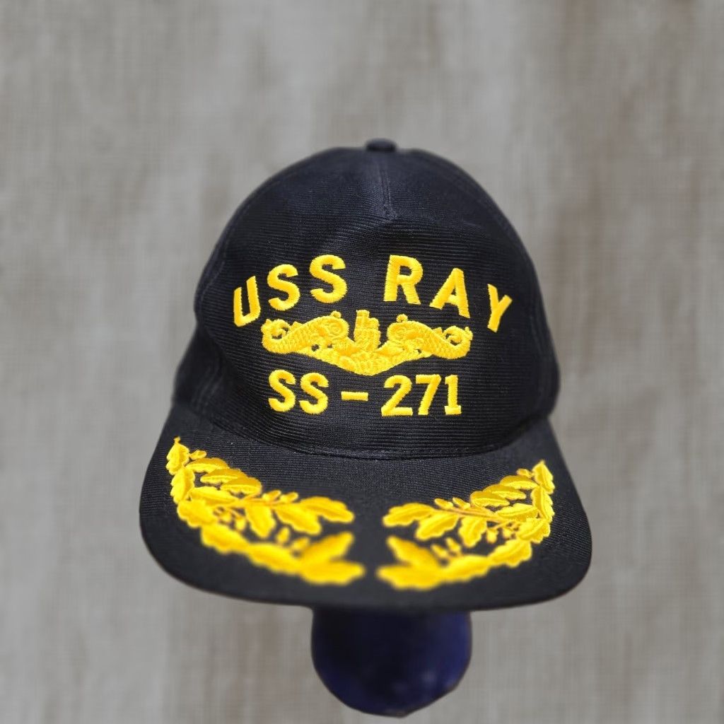 Bally Military Best USS Ray SSN-271 Embroidered Adjustable Snapback Hat, Hat, Men, One Size, Dark Blue / Gold Lettering, Baseball Cap, Embroidered, Snapback Size ONE SIZE - 1 Thumbnail