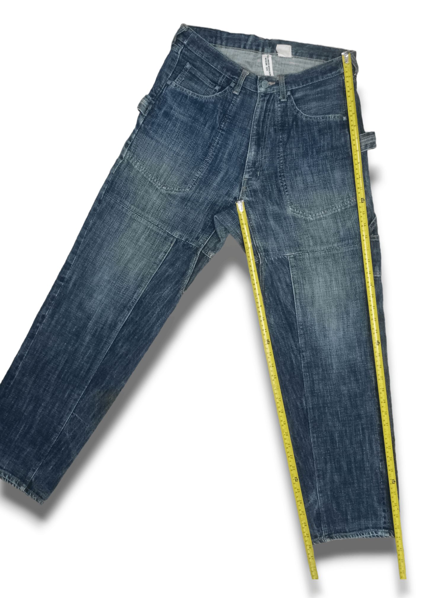 Japanese Brand Vintage MONTAGE DENIM CROWD Baggy Carpenter Denim Pants Size US 29 - 11 Thumbnail