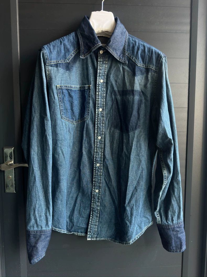Maison Margiela Maison Margiela Denim Patchwork Button Shirt- dmc Size US M / EU 48-50 / 2 - 1 Thumbnail