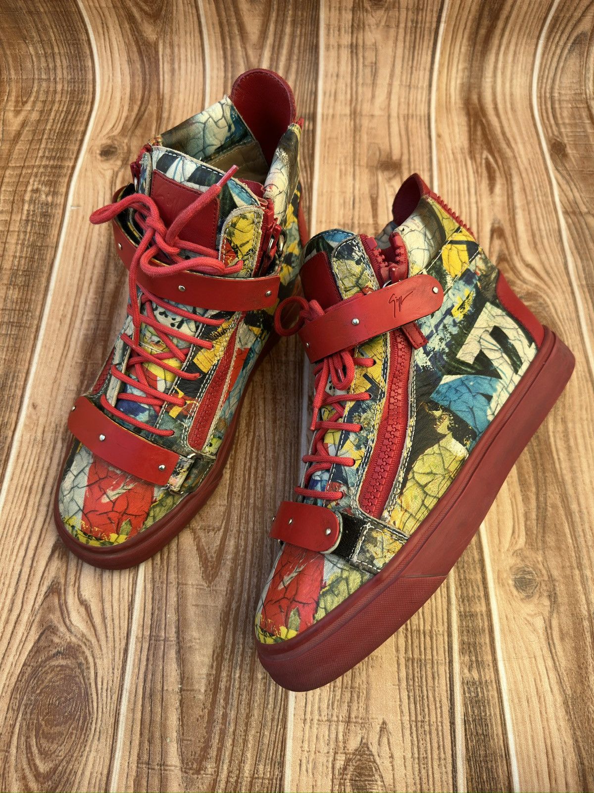 Giuseppe Zanotti Giuseppe Zanotti Denny Neon High Top Sneaker Size US 9 / EU 42 - 8 Thumbnail