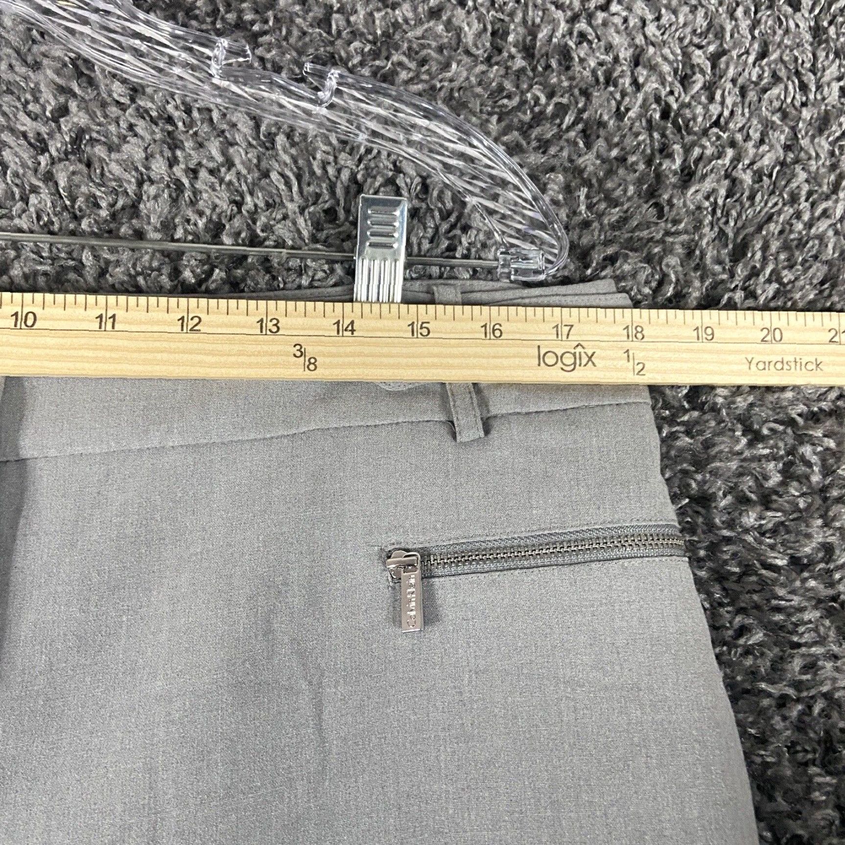 Calvin Klein NEW Calvin Klein Slim Straight Dress Pants Gray Women’s 12 Size 34" / US 12 / IT 48 - 6 Thumbnail