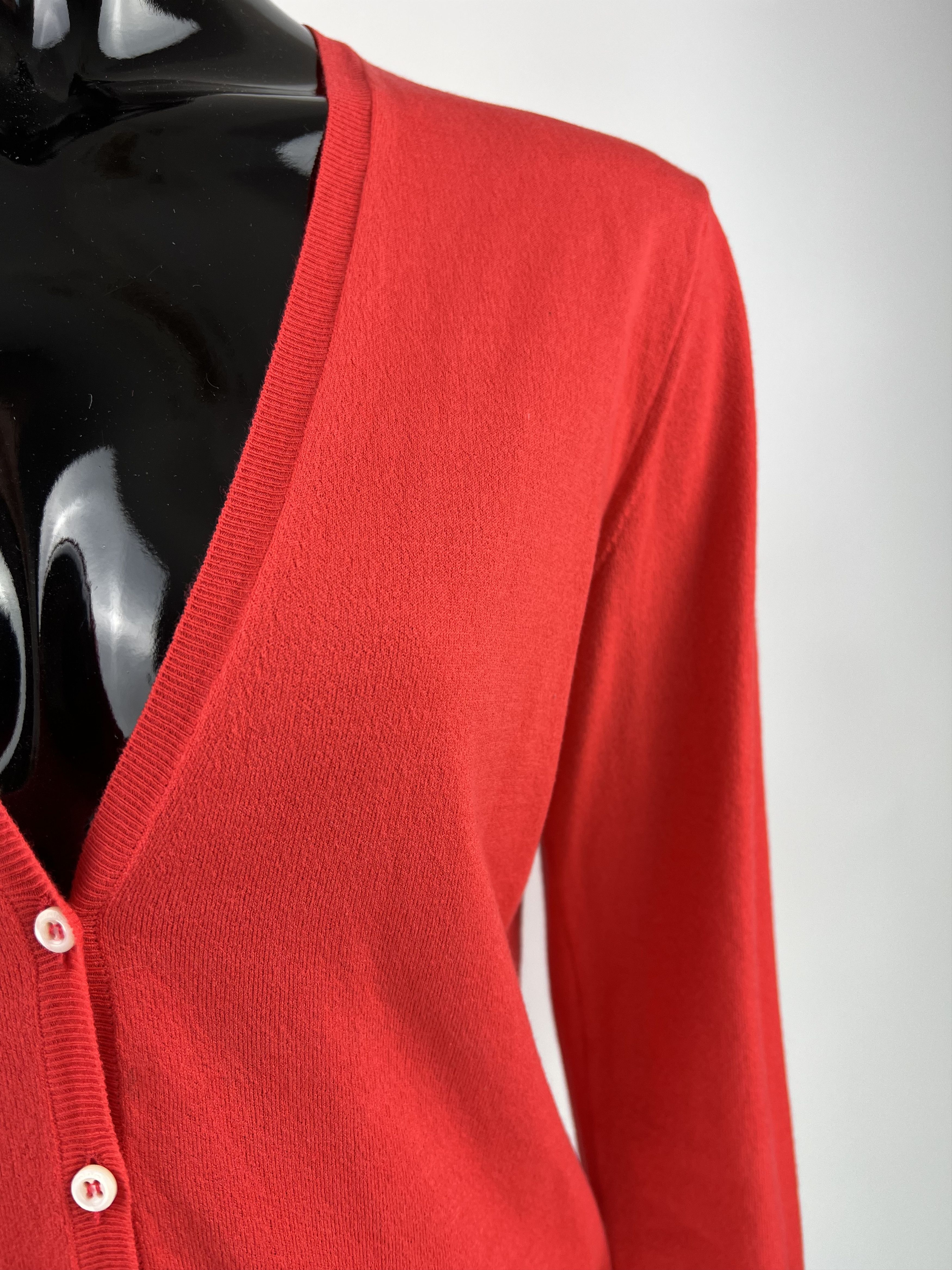 Malo Malo Colar Red Cotton Cardigan Size IT44 Size M / US 6-8 / IT 42-44 - 4 Thumbnail