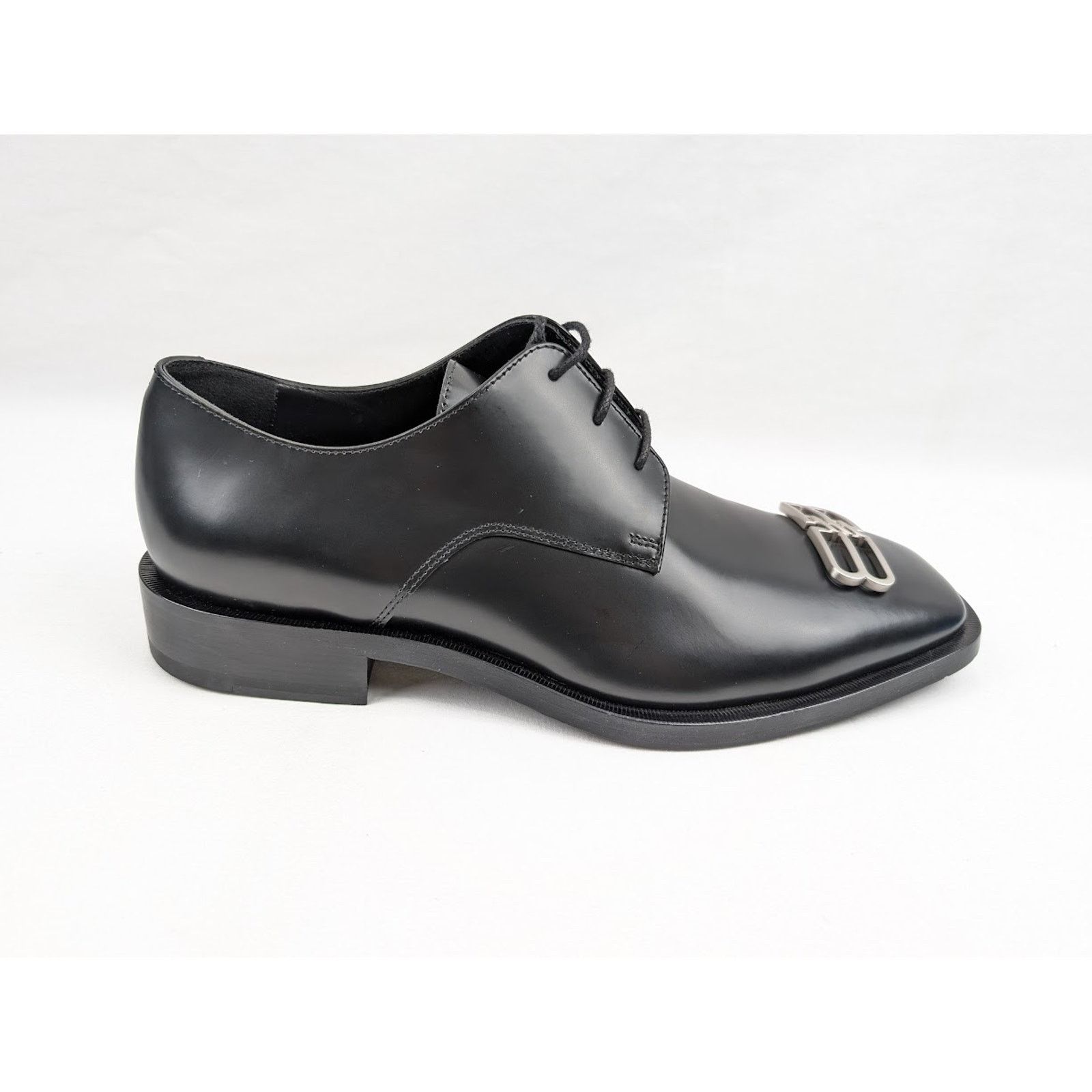 Balenciaga o1rshd1 Smooth Rim BB Icon Derbie Shoes in Black Size US 12 / EU 45 - 1 Thumbnail