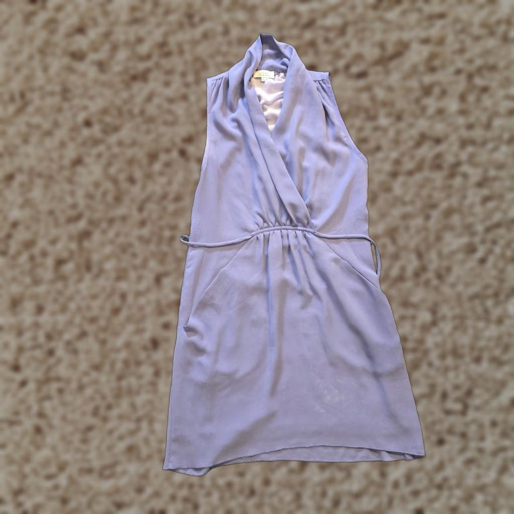 Vintage Wilfred Dress Womens XXS Purple Sleeveless V-Neck Chiffon Polyester Belted Mini Aritzia Capsule Size XXS / US 00 / IT 34 - 1 Thumbnail