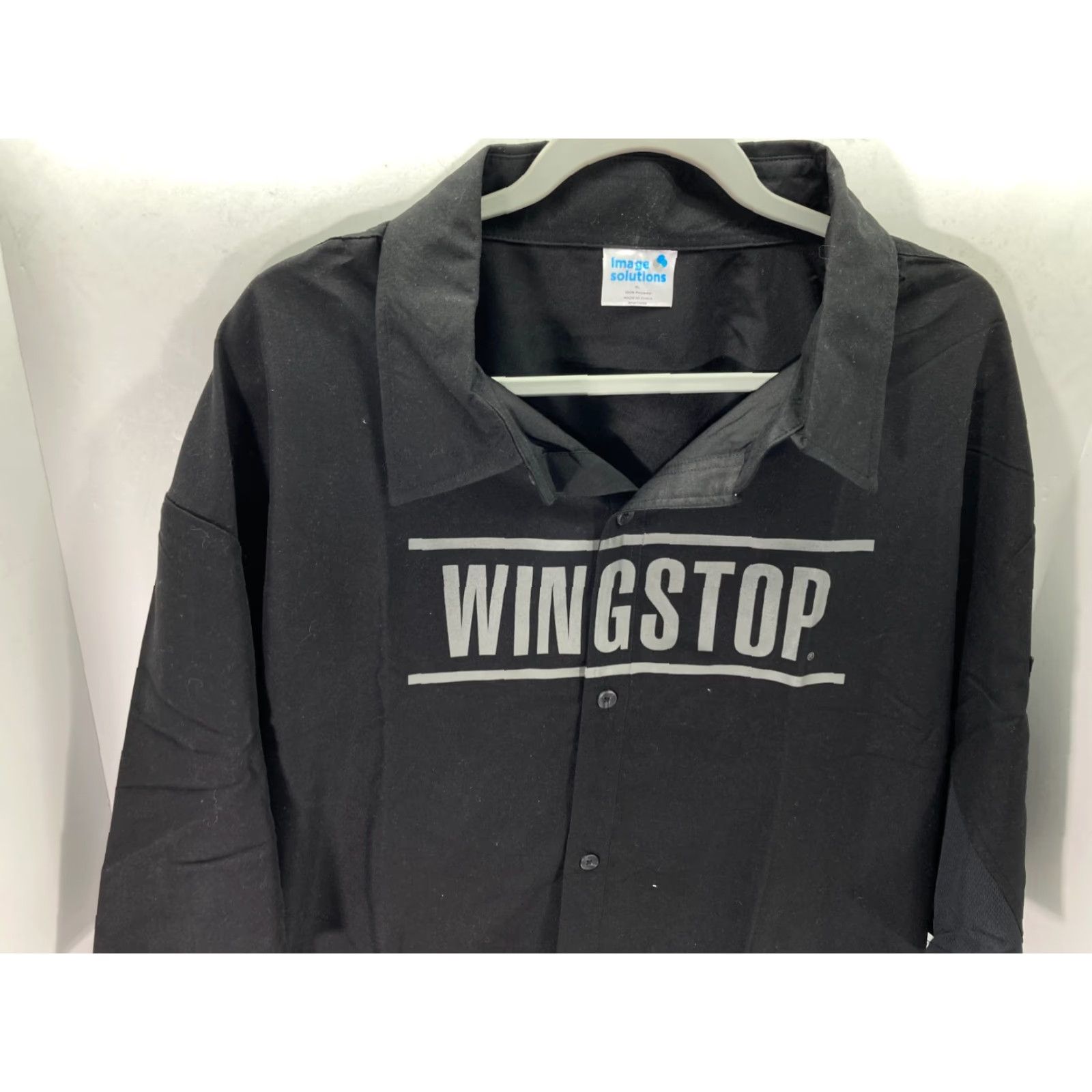 Vintage Image Solutions Wingstop Button-Up Shirt Mens XL Black Short Sleeve Button-Up Shirt Men XL Black Solid Easy Care Pockets Classic, Outdoor Size US XL / EU 56 / 4 - 4 Thumbnail