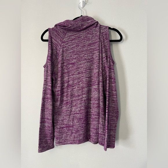 Apt. 9 Apt. 9 purple space dye cold shoulder Long Sleeve top Size L Size L / US 10 / IT 46 - 2 Thumbnail