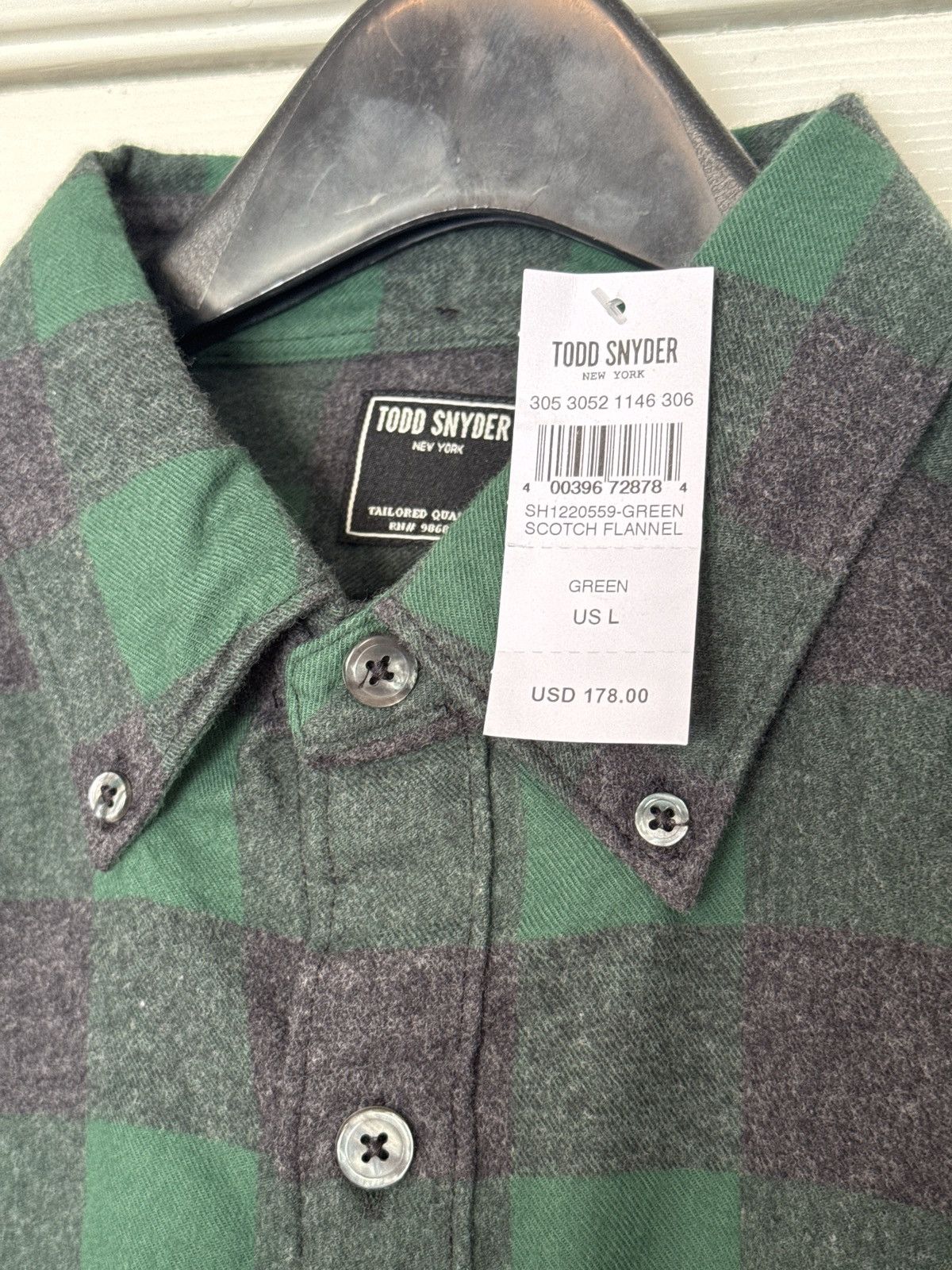 Todd Snyder Green Scotch Flannel L NWT $178 Size US L / EU 52-54 / 3 - 2 Thumbnail