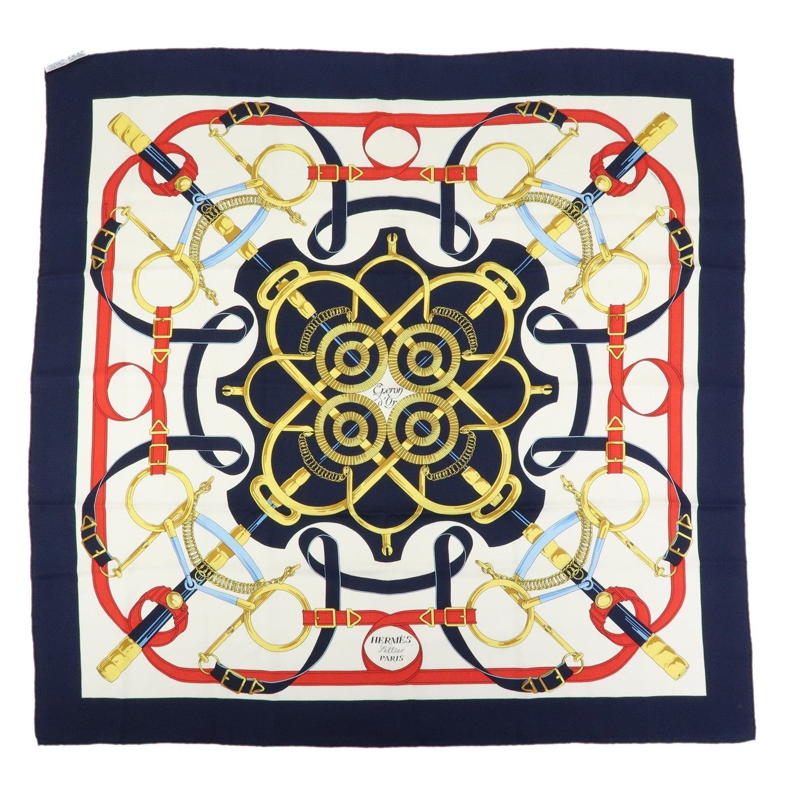 Hermes Hermes Carre 90 Eperon d'or Silk Scarf Multicolor Size ONE SIZE - 1 Thumbnail