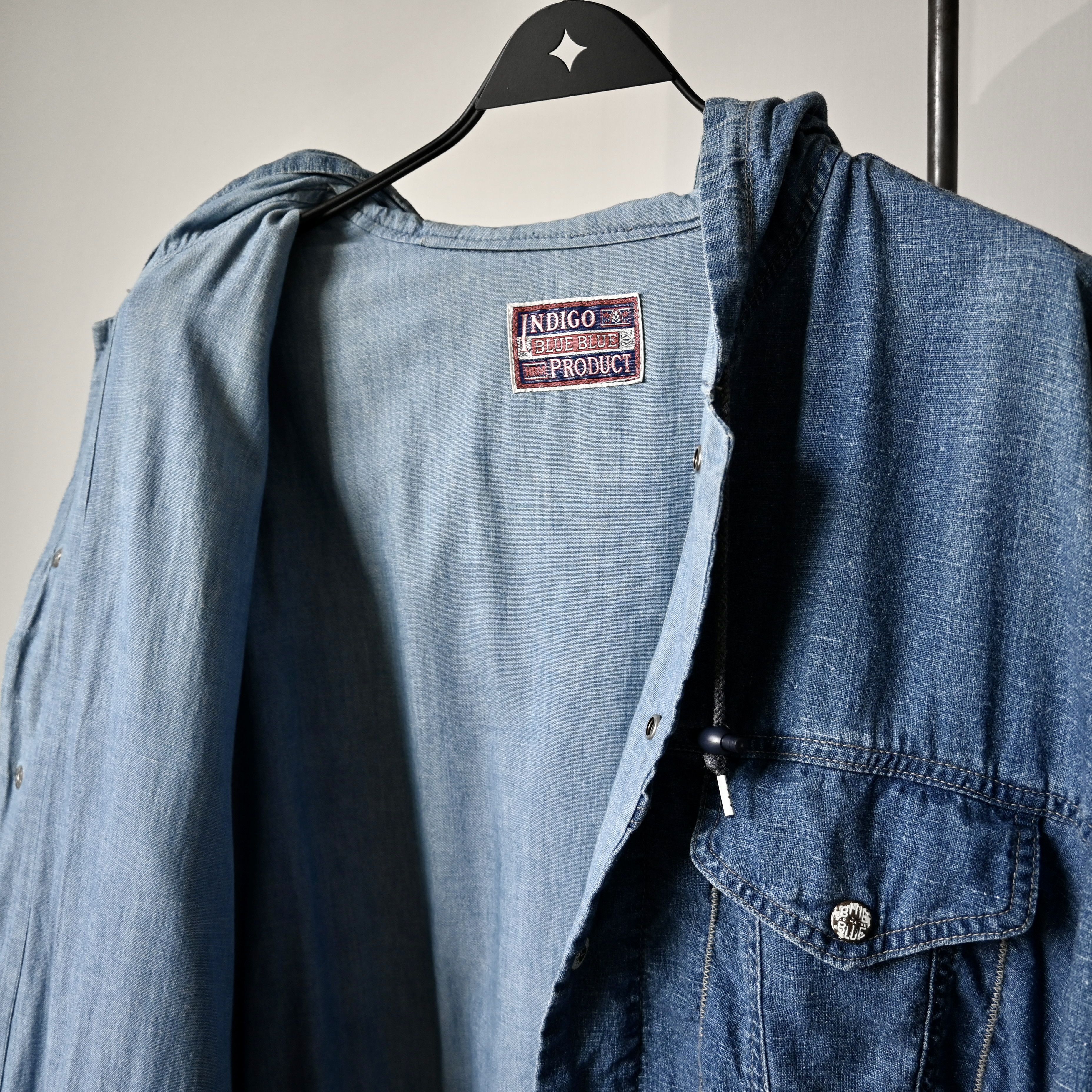 Blue Blue Japan RARE, Vintage 1980s BLUE BLUE indigo slub shell parka Size US L / EU 52-54 / 3 - 10 Thumbnail