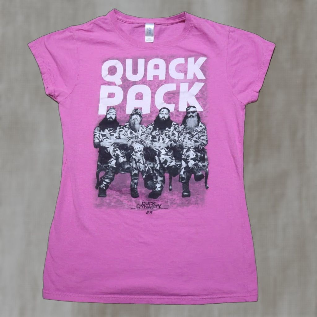 Vintage Duck Dynasty Shirt Women S Pink Quack Pack Si Jase Willie Phil Robertson Small Ladies Short Sleeve Round Neck 100% Cotton Basic Theme Metal Size S / US 4 / IT 40 - 1 Thumbnail