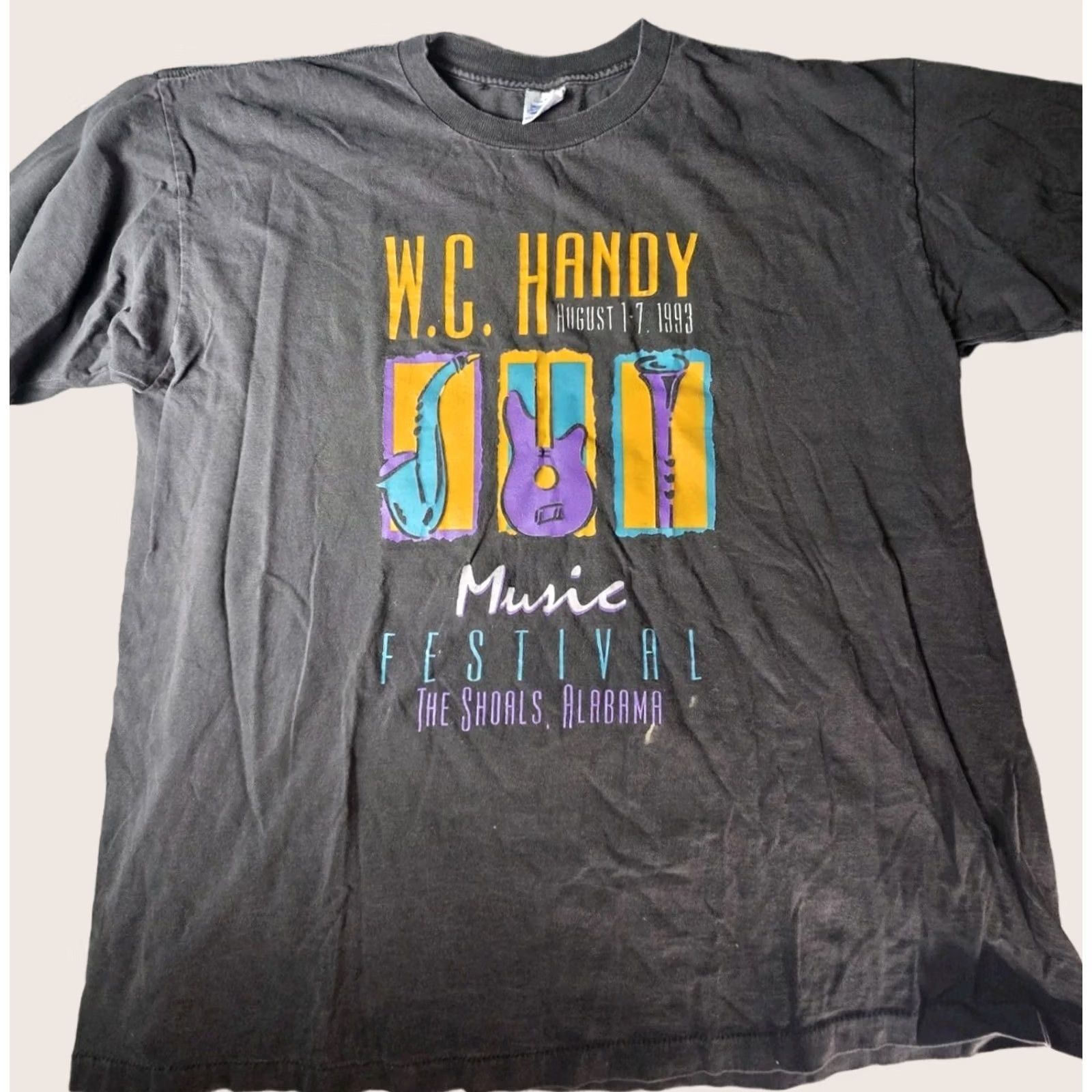 Gildan VINTAGE W.C Handy Jazz Festival 1993 Shirt 2XL Faded Made In USA Size US XXL / EU 58 / 5 - 1 Thumbnail