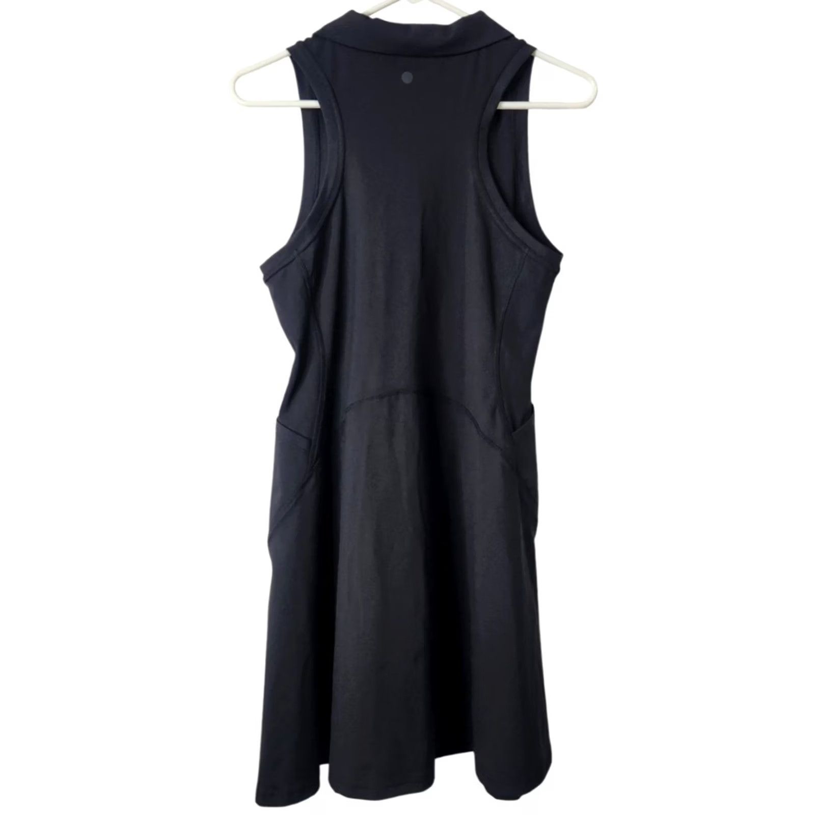 Vintage Zella Tank Dress Womens M Zip A-Line Pockets Black Size M / US 6-8 / IT 42-44 - 2 Thumbnail