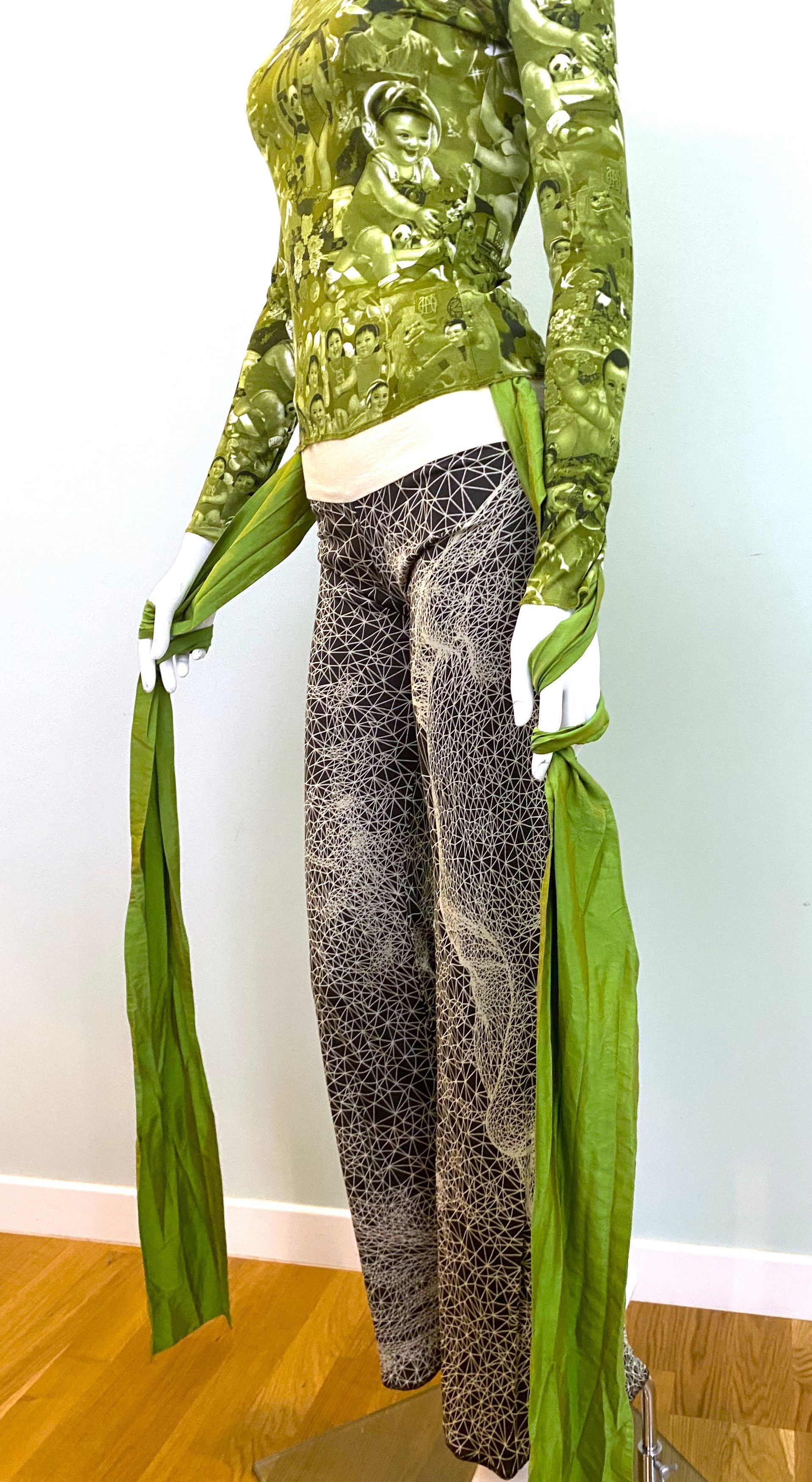 Jean Paul Gaultier Jean Paul Gaultier Geometric Face Optical Illusion Pants Size 25" / US 0 / IT 36 - 2 Thumbnail