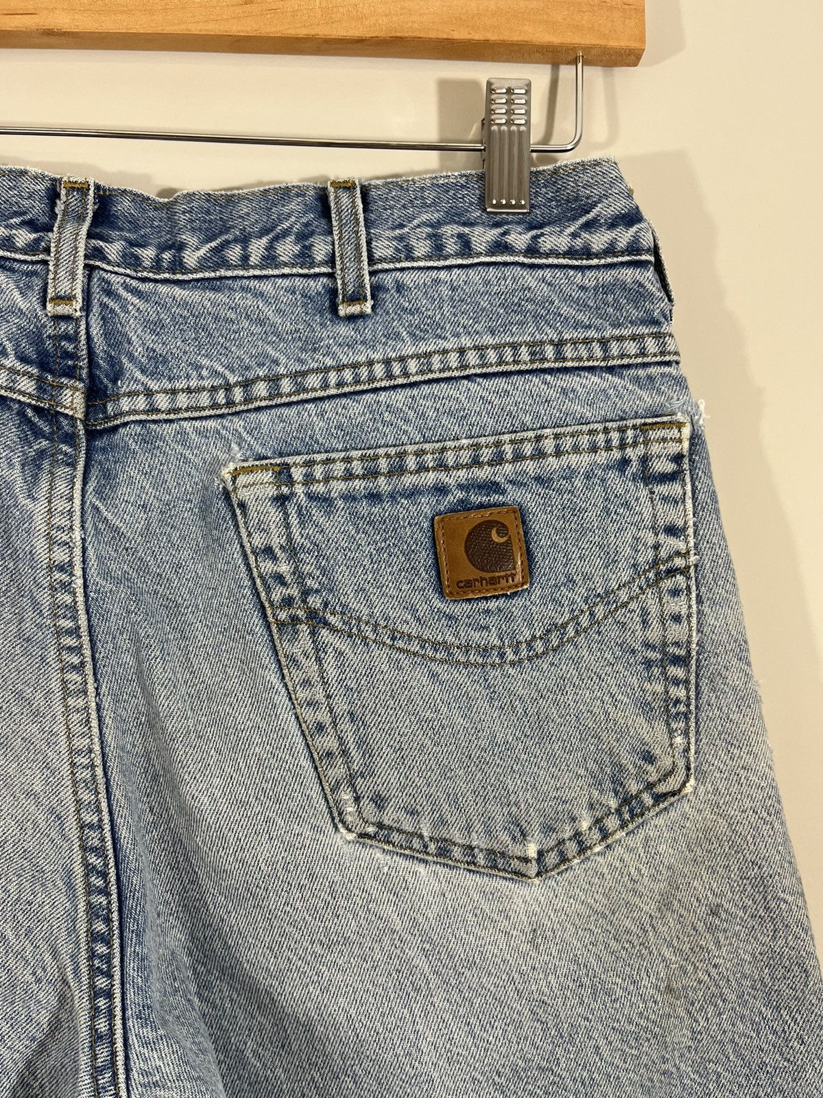 Carhartt Thrashed Patched Flannel Lined Distressed Jeans Size US 32 / EU 48 - 16 Thumbnail