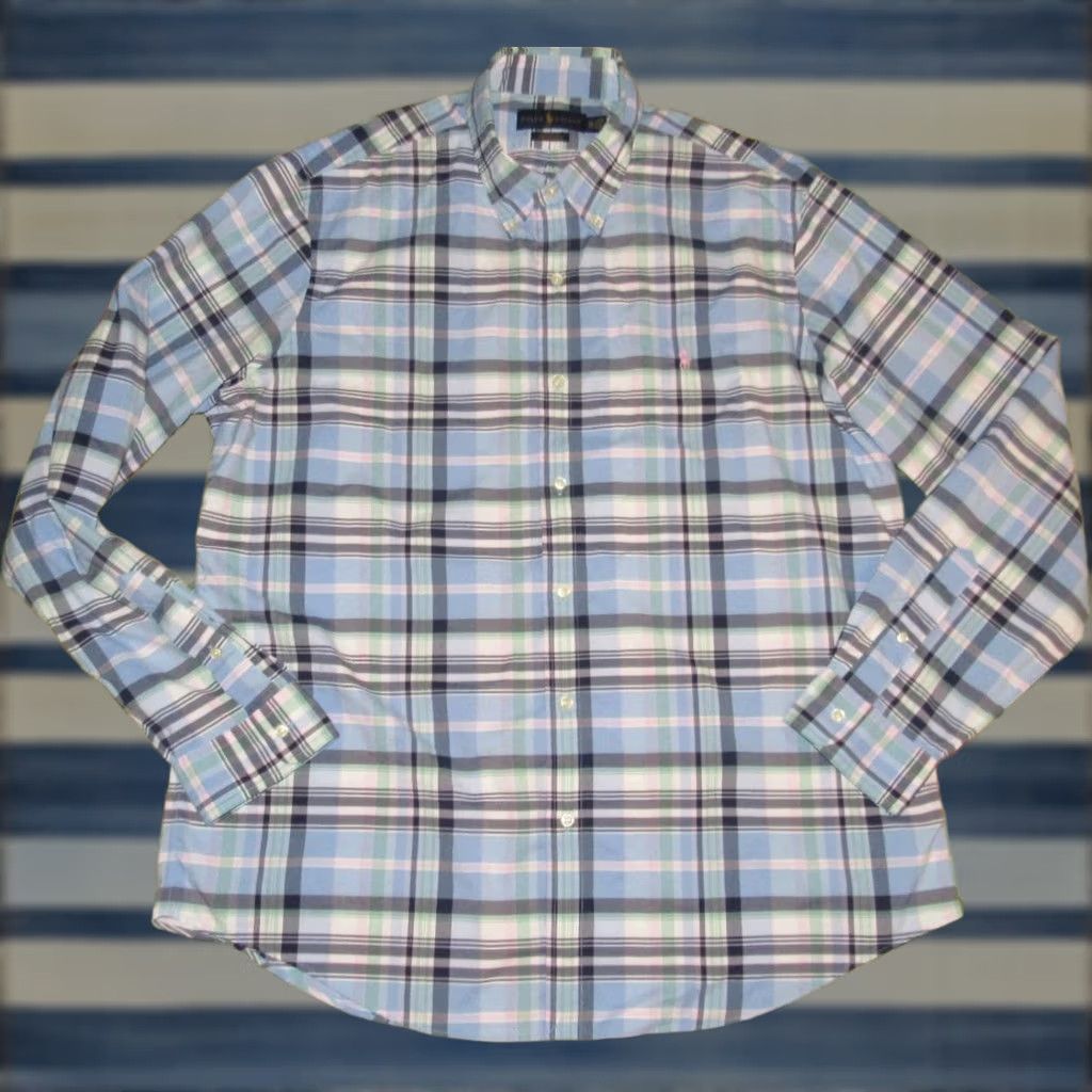 Ralph Lauren Polo RALPH LAUREN Performance Blue Pink Plaid Long Sleeve Button Down Shirt XL Mens Size US XL / EU 56 / 4 - 1 Thumbnail