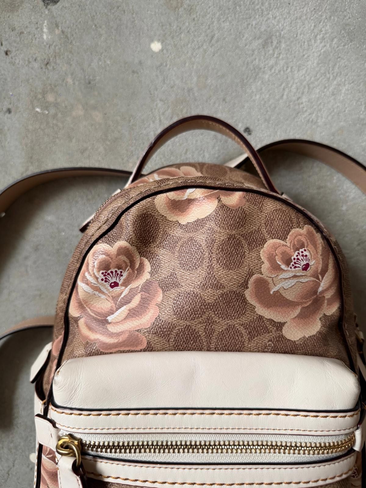 Coach Coach Signature Rose Backpack Brown/White Size ONE SIZE - 3 Thumbnail