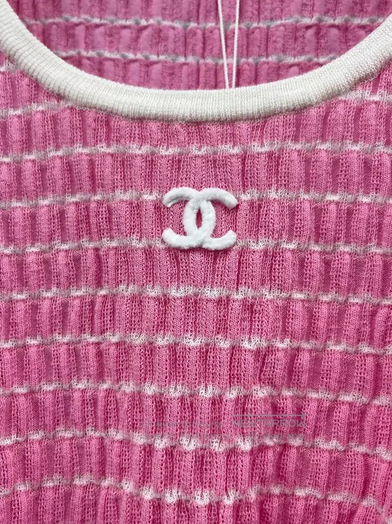 Chanel Chanel 24P pink striped vest Size XS / US 0-2 / IT 36-38 - 2 Thumbnail