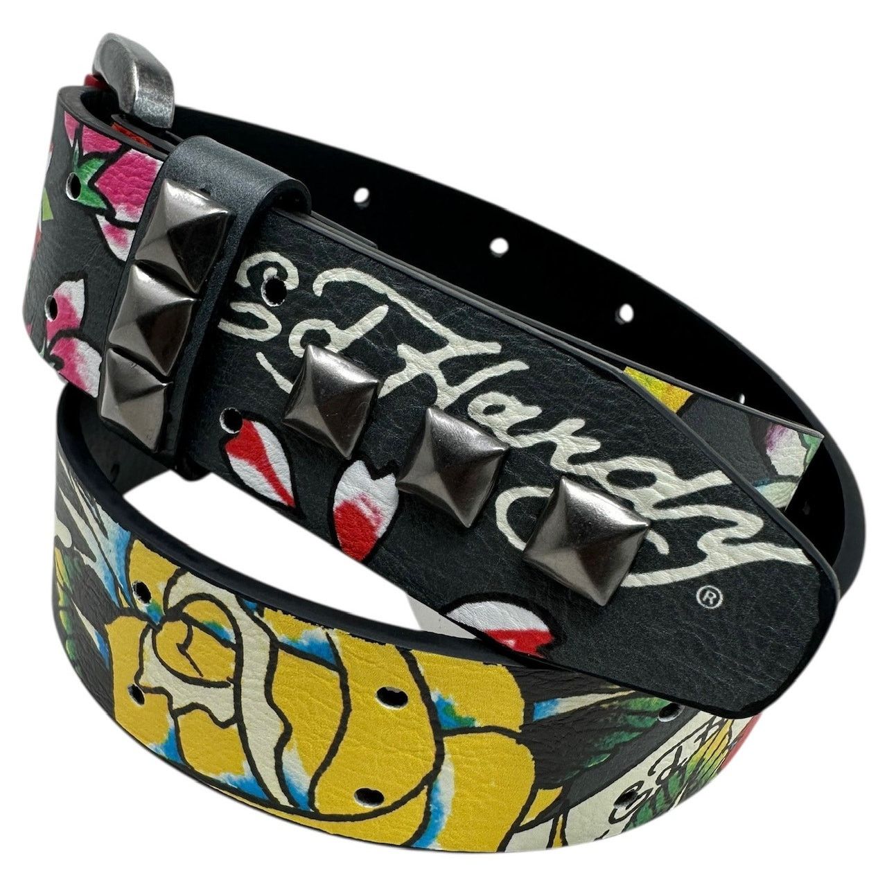 Ed Hardy Ed Hardy Men's My True Love Printed Tattoo Belt Size 40 - 2 Thumbnail