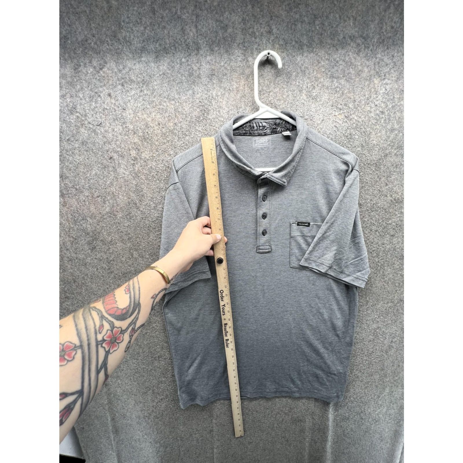 Vintage Exclusively Polo Shirt Mens Large Gray Solid Pocket Pima Cotton Knit Casual Size US L / EU 52-54 / 3 - 5 Thumbnail