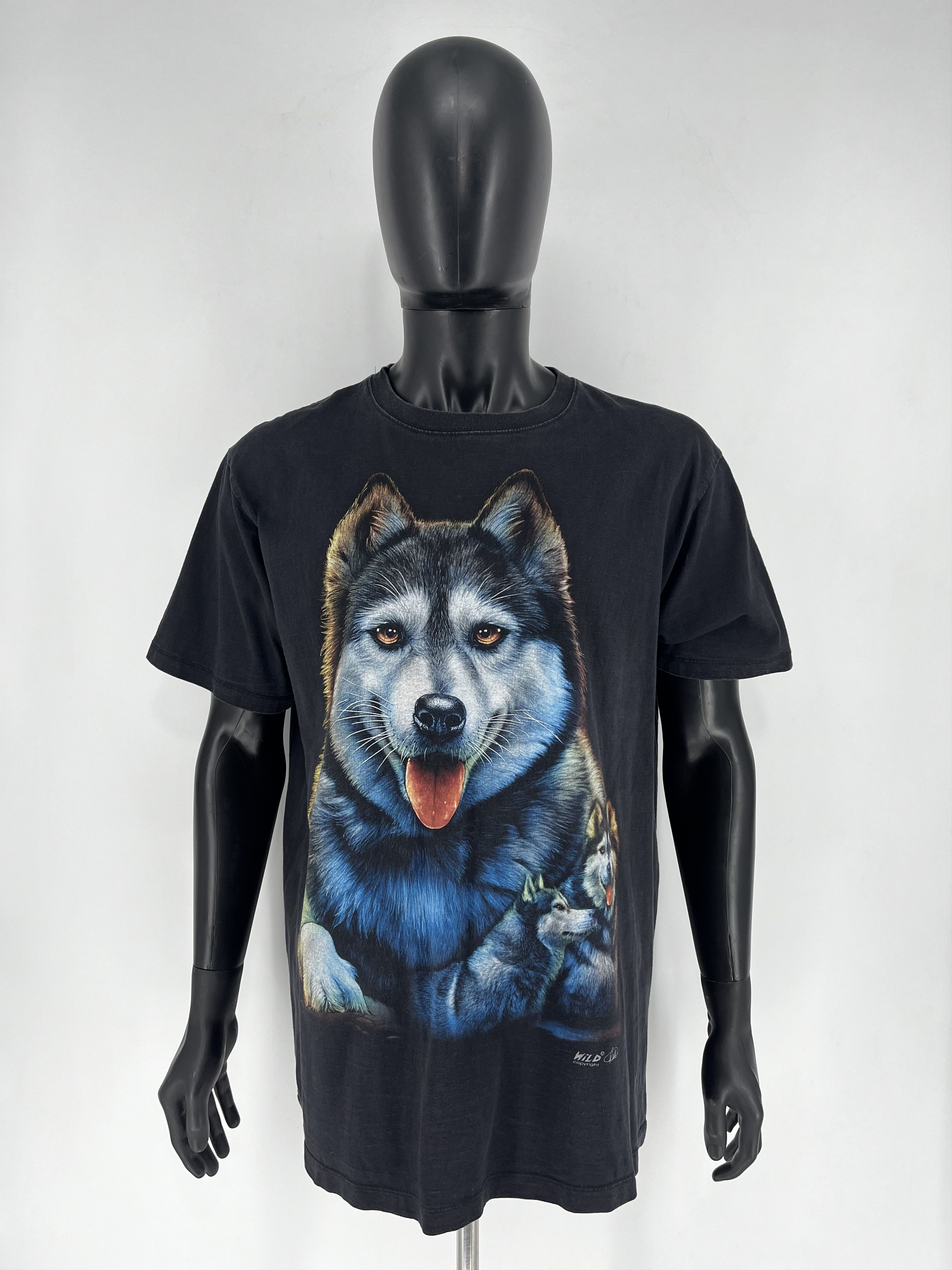 Vintage Vintage 90s Wolf Face Boxy Fit Tee Toys Rock Spiral XLize M Size US XL / EU 56 / 4 - 2 Thumbnail