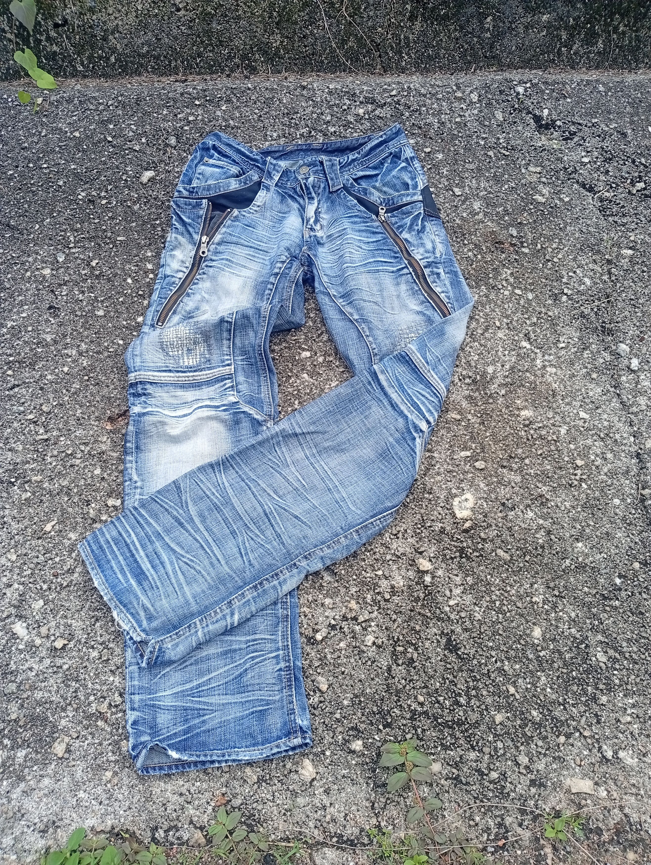 PPFM Japanese brand x PPFM moto biker distressed denim jeans Size US 29 - 1 Thumbnail