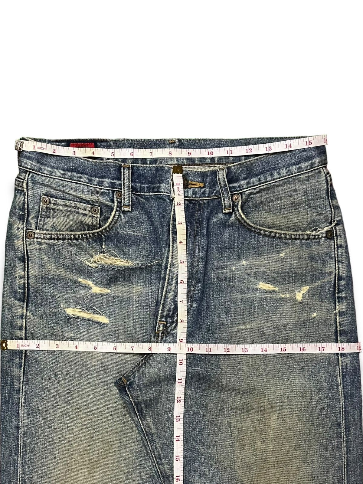 Edwin × Japanese Brand Vintage Japanese Edwin 503 Blue Wash Distressed Baggy Jeans Size US 32 / EU 48 - 11 Thumbnail
