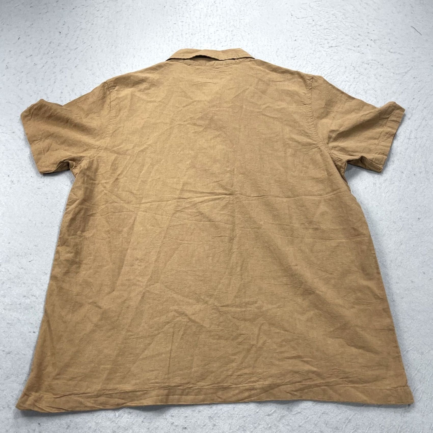 Folk Folk Shirt Mens M Brown Maze Short Sleeve Camp Collar Linen Blend Casual Size US M / EU 48-50 / 2 - 7 Thumbnail