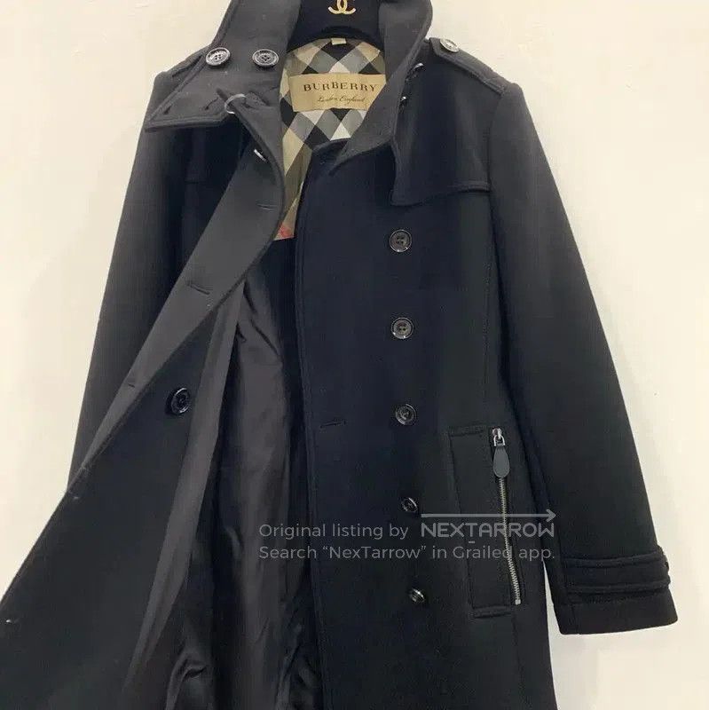 Burberry Burberry Black Wool Women's Trench Coat. Size M / US 6-8 / IT 42-44 - 3 Thumbnail
