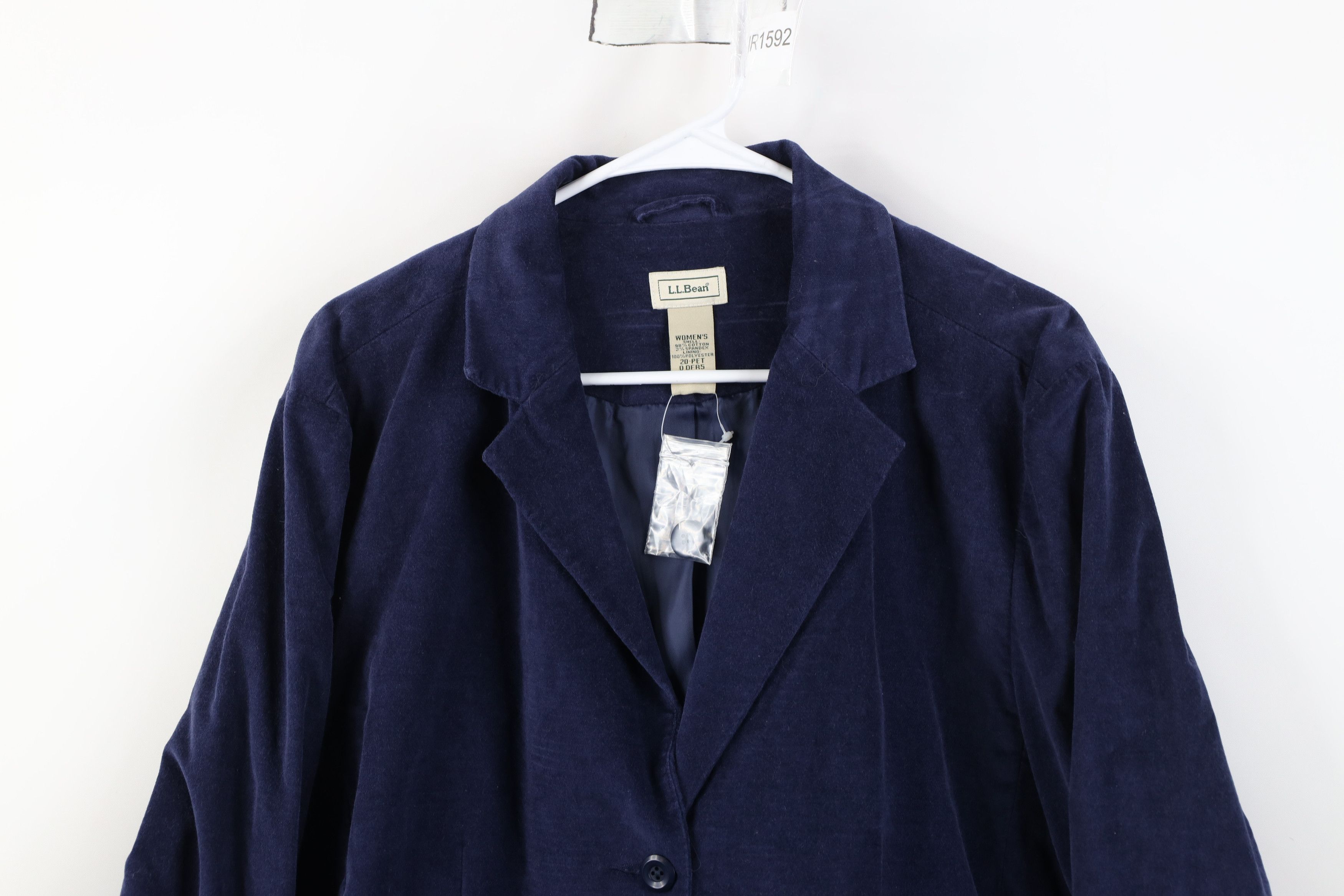 L.L. Bean Deadstock Vintage LL Bean Velour Suit Blazer Jacket Blue Size 3XL / US 20-22 - 2 Thumbnail