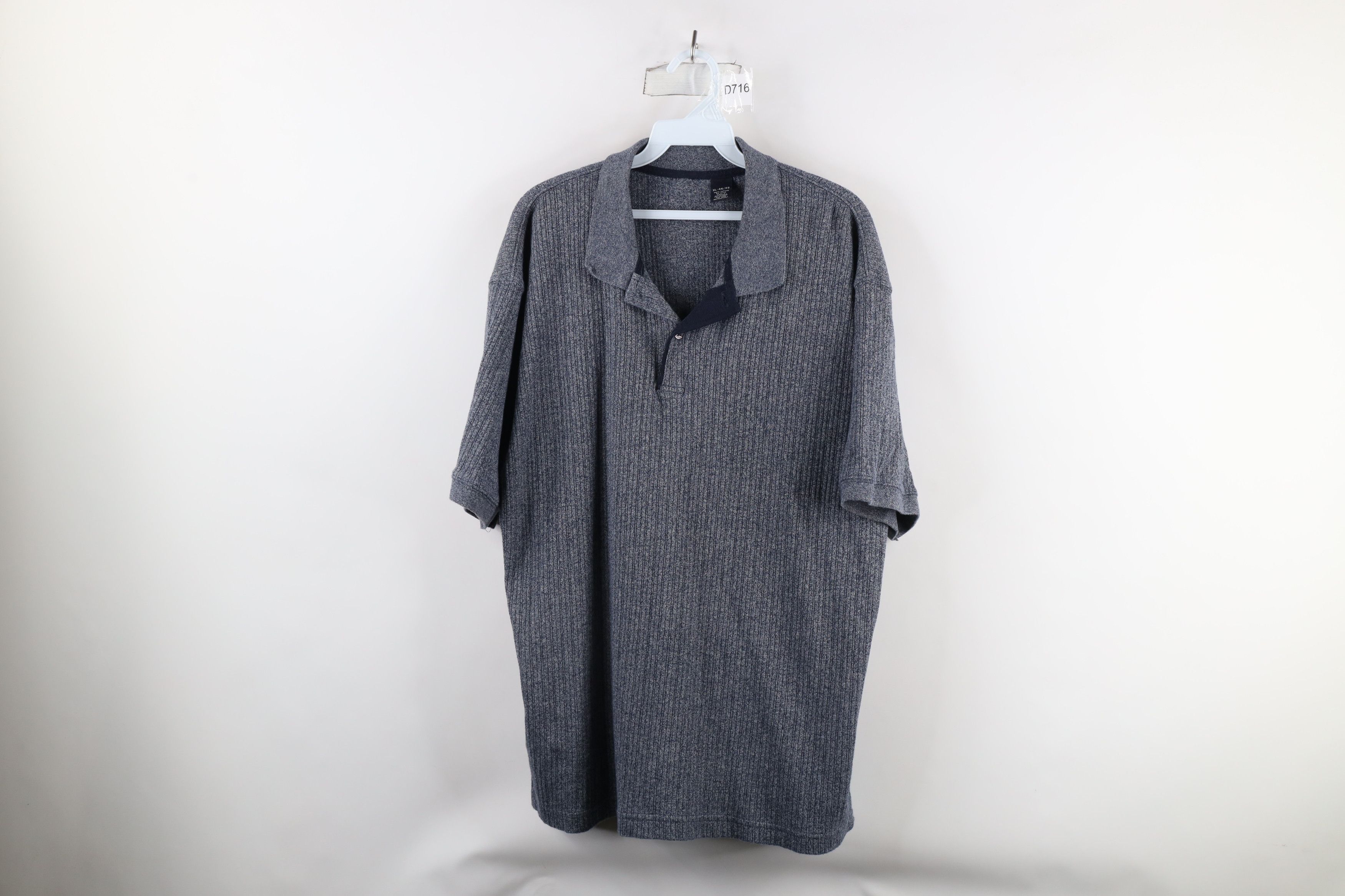 Vintage Vintage 90s Streetwear Ribbed Knit Collared Golf Polo Shirt Size US XL / EU 56 / 4 - 1 Thumbnail