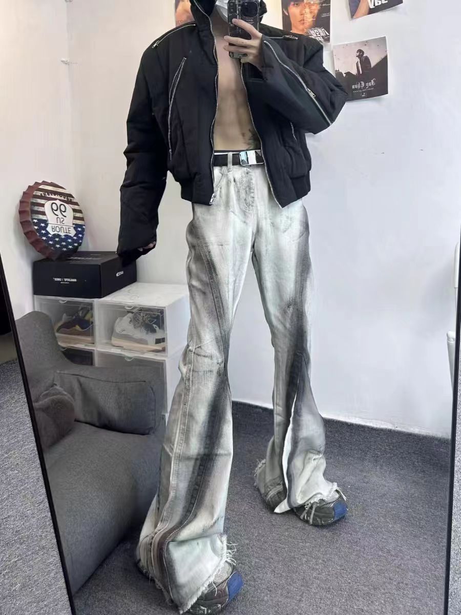 Japanese Brand × Vintage Streetwear Dirty Gradient Baggy White Jeans Size US 30 / EU 46 - 2 Thumbnail