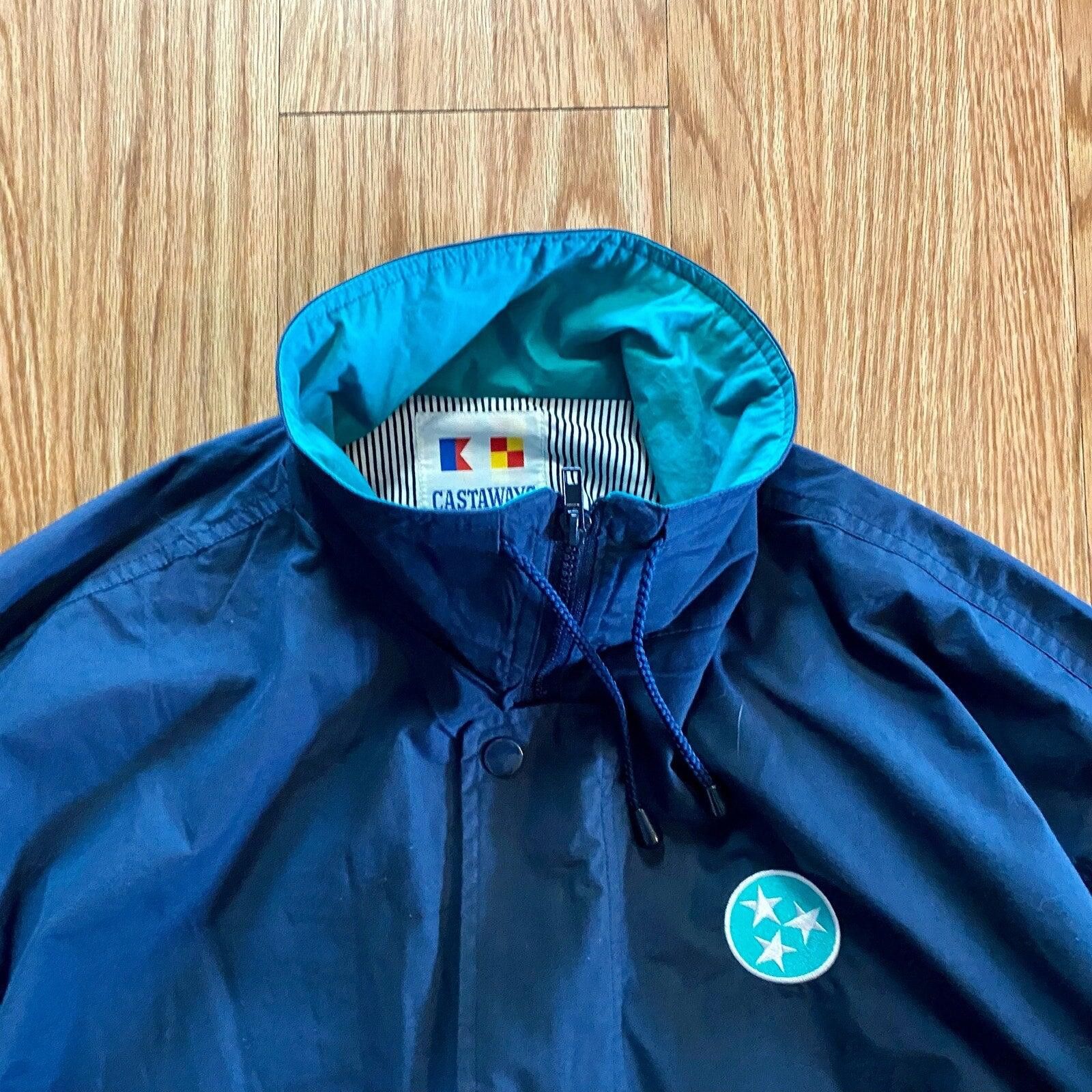Castaway Clothing Castaways Vintage Blue Nautical Windbreaker Mens XLarge Size US XL / EU 56 / 4 - 3 Thumbnail