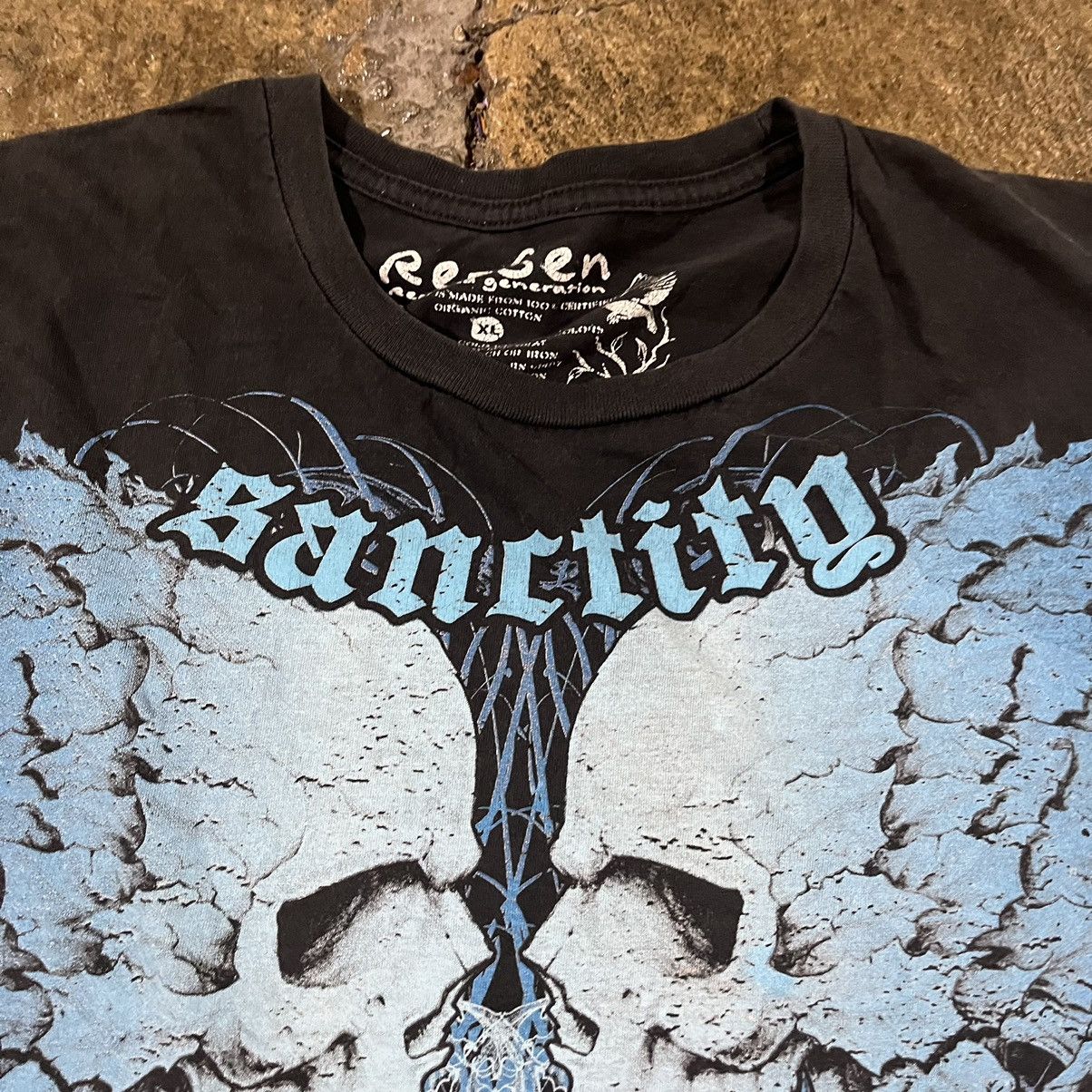 Affliction × Tapout × Vintage Crazy Y2K Affliction Style Skull Punk Cybergoth Skater Shirt Size US L / EU 52-54 / 3 - 4 Thumbnail