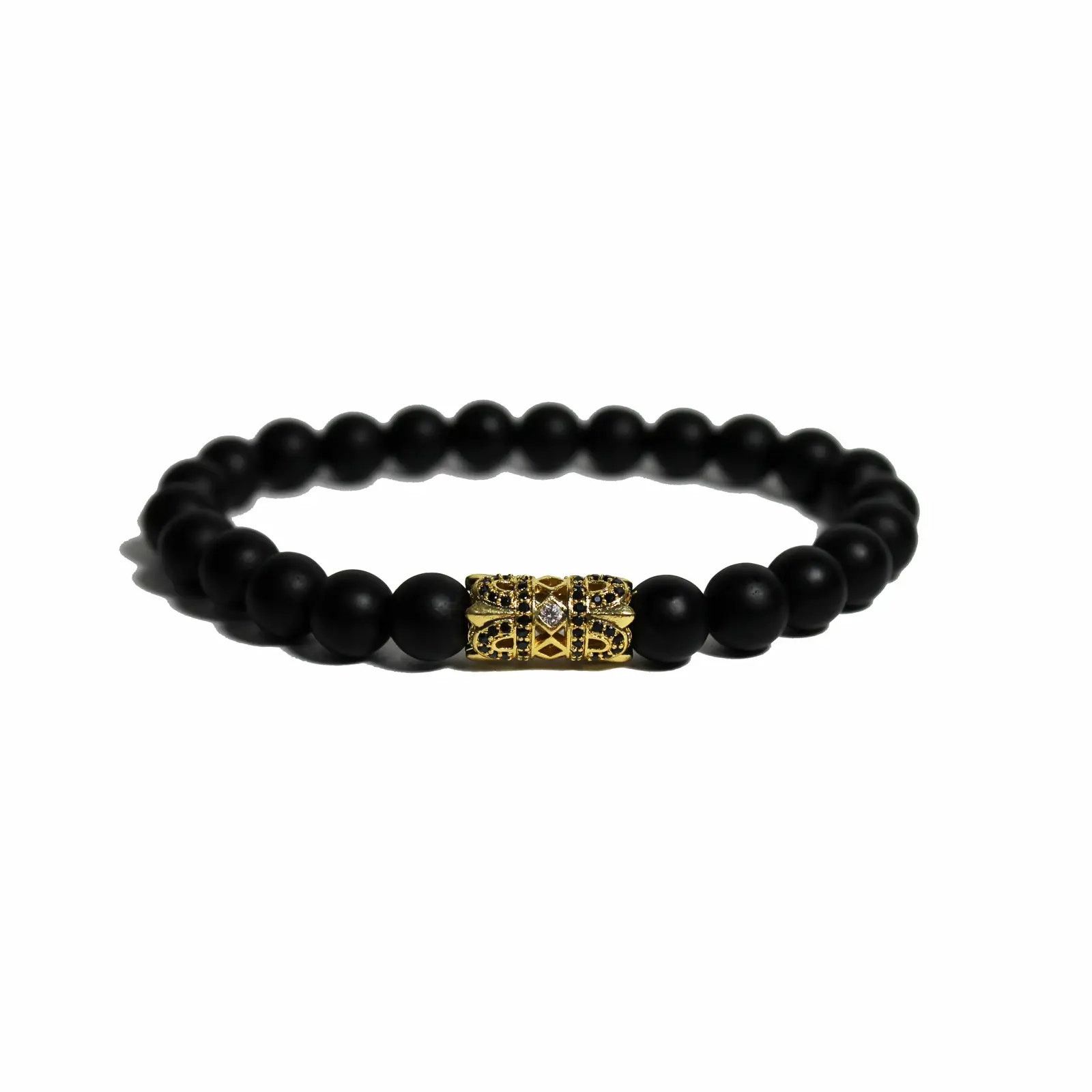 Jewelry Regal Bracelet - Matte Onyx & Gold in Black, Men's