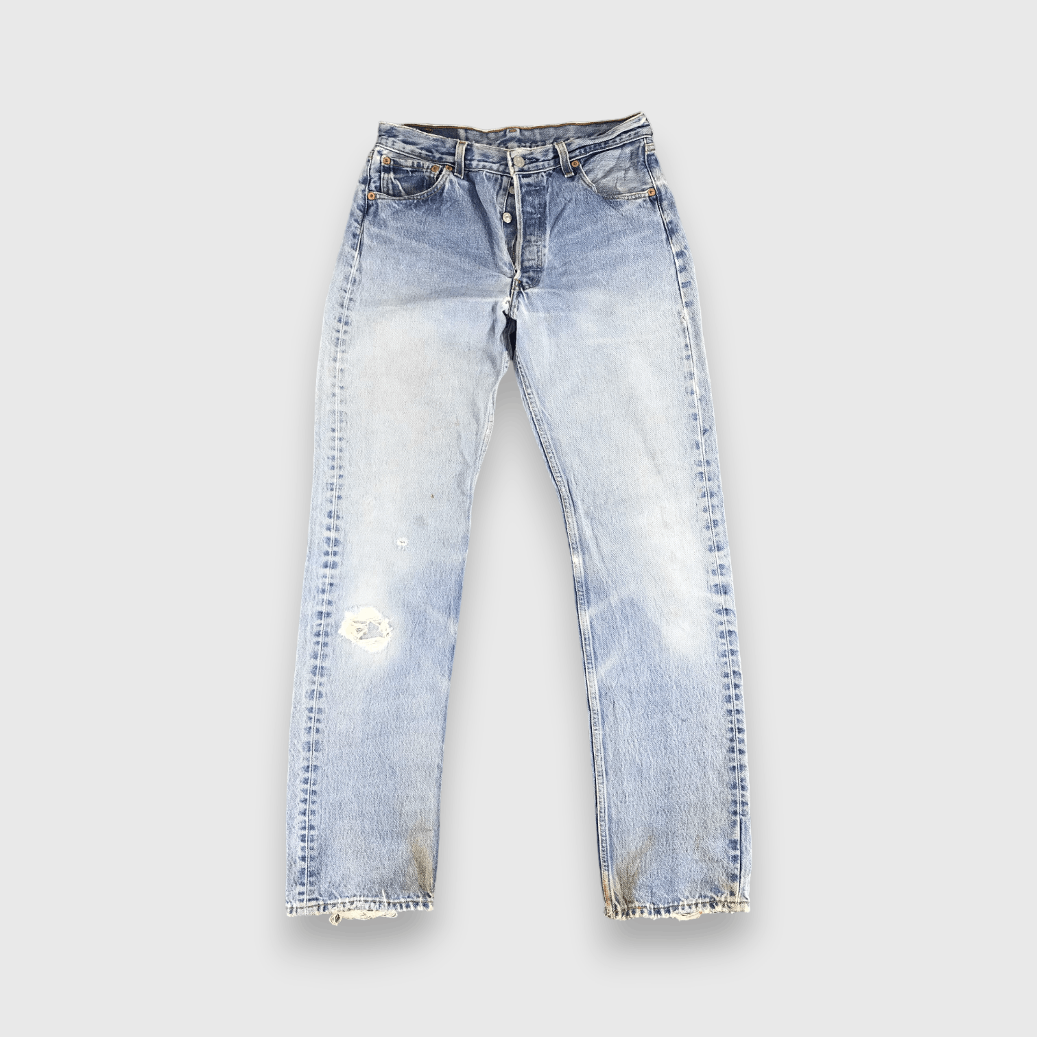 Levi's Vintage Levis 501xx Jeans Faded Blue Distressed Denim -J407 Size US 30 / EU 46 - 1 Thumbnail