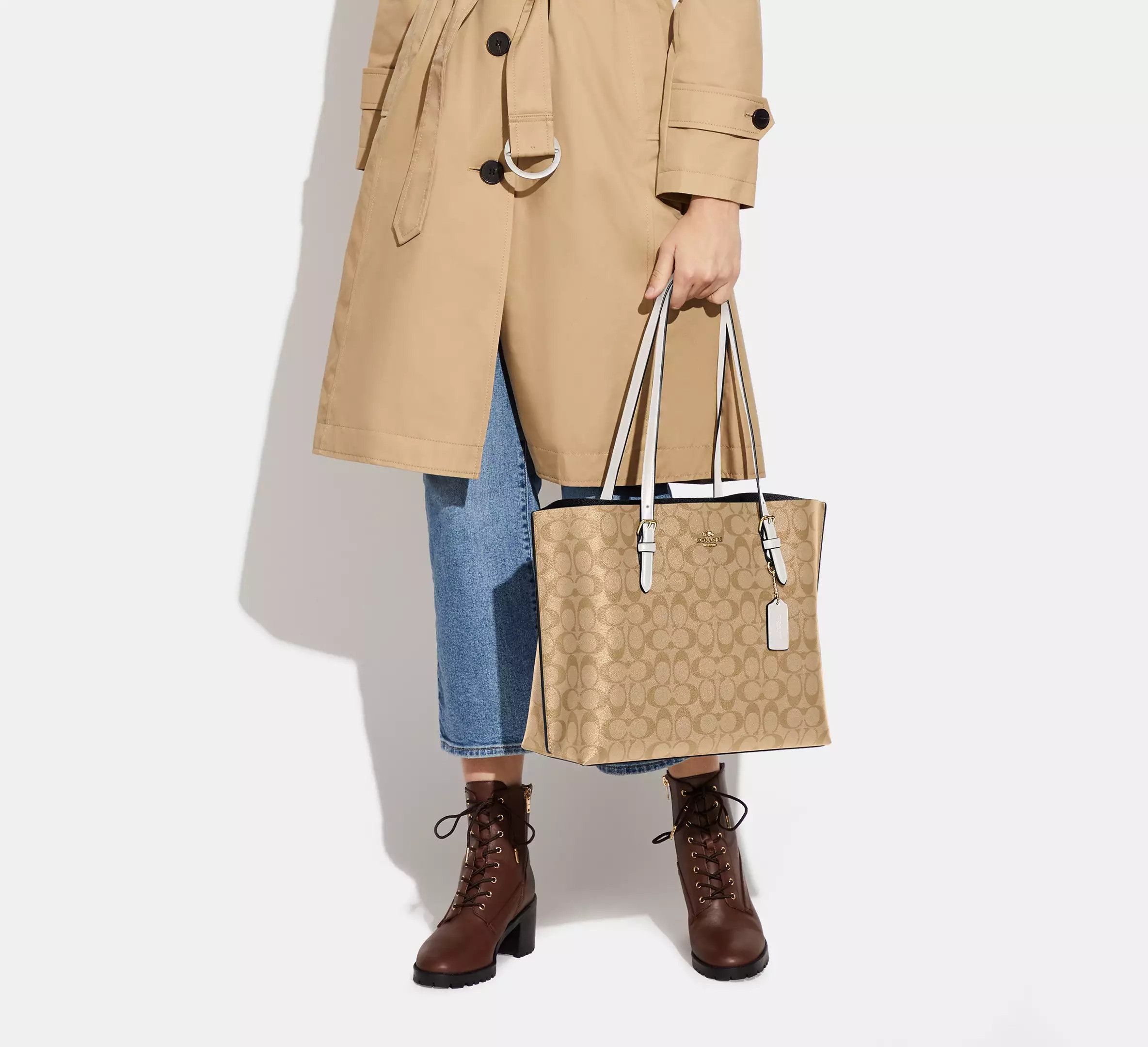 Coach Mollie Tote Bag In Signature Canvas #1665 Size ONE SIZE - 6 Thumbnail