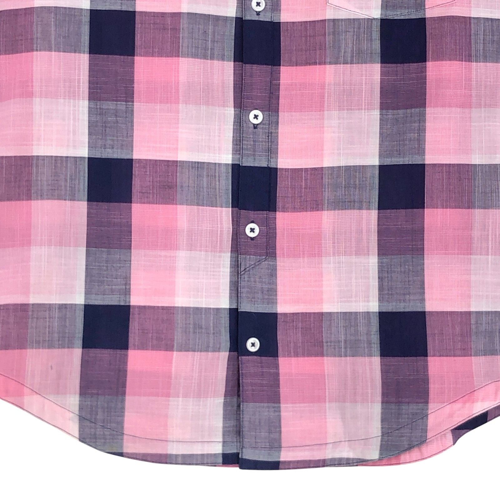 Good Man Brand GoodMan Brand Shirt S Pink Navy Plaid Short Sleeve TINY FLAW Size US S / EU 44-46 / 1 - 3 Thumbnail