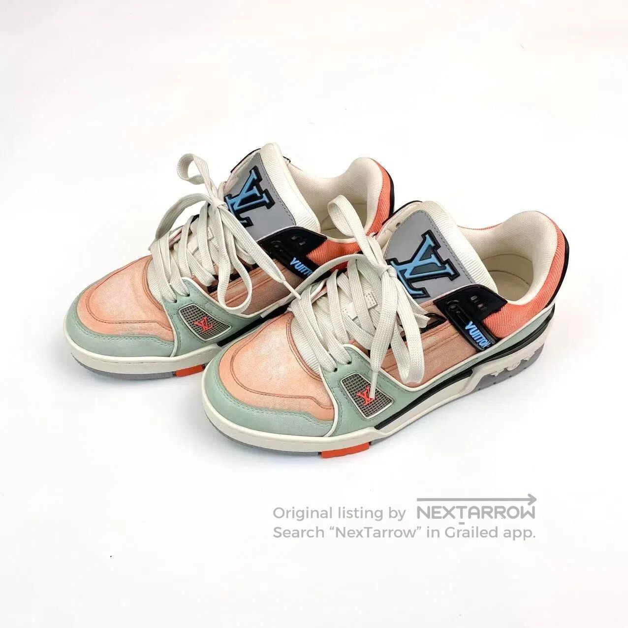Louis Vuitton Louis Vuitton Size 2.5 Trainer green orange board shoes| Size US 6 / IT 36 - 1 Thumbnail
