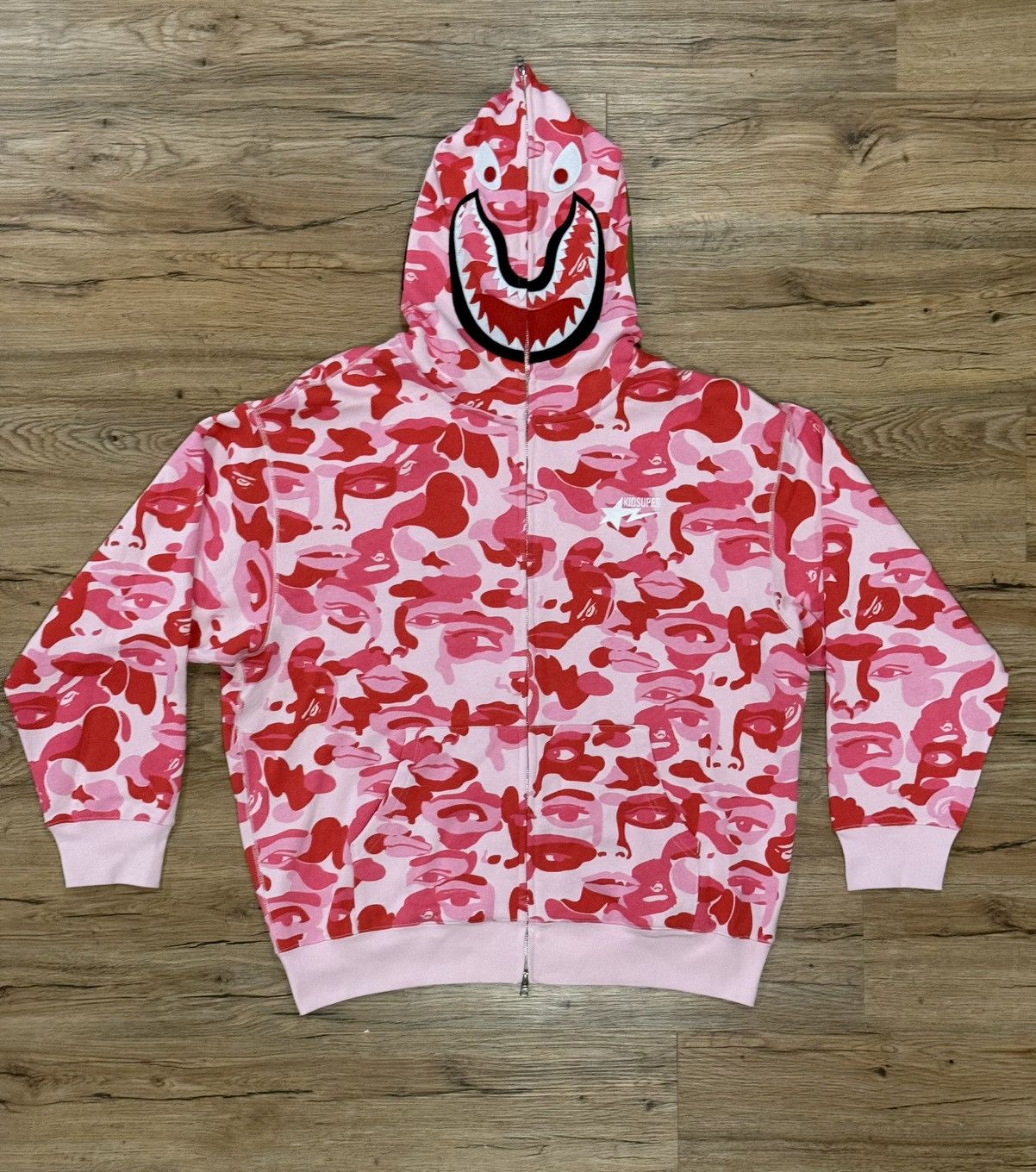 Bape Hello Kitty Pink Camo Shark Full Zip Hoodie | Grailed