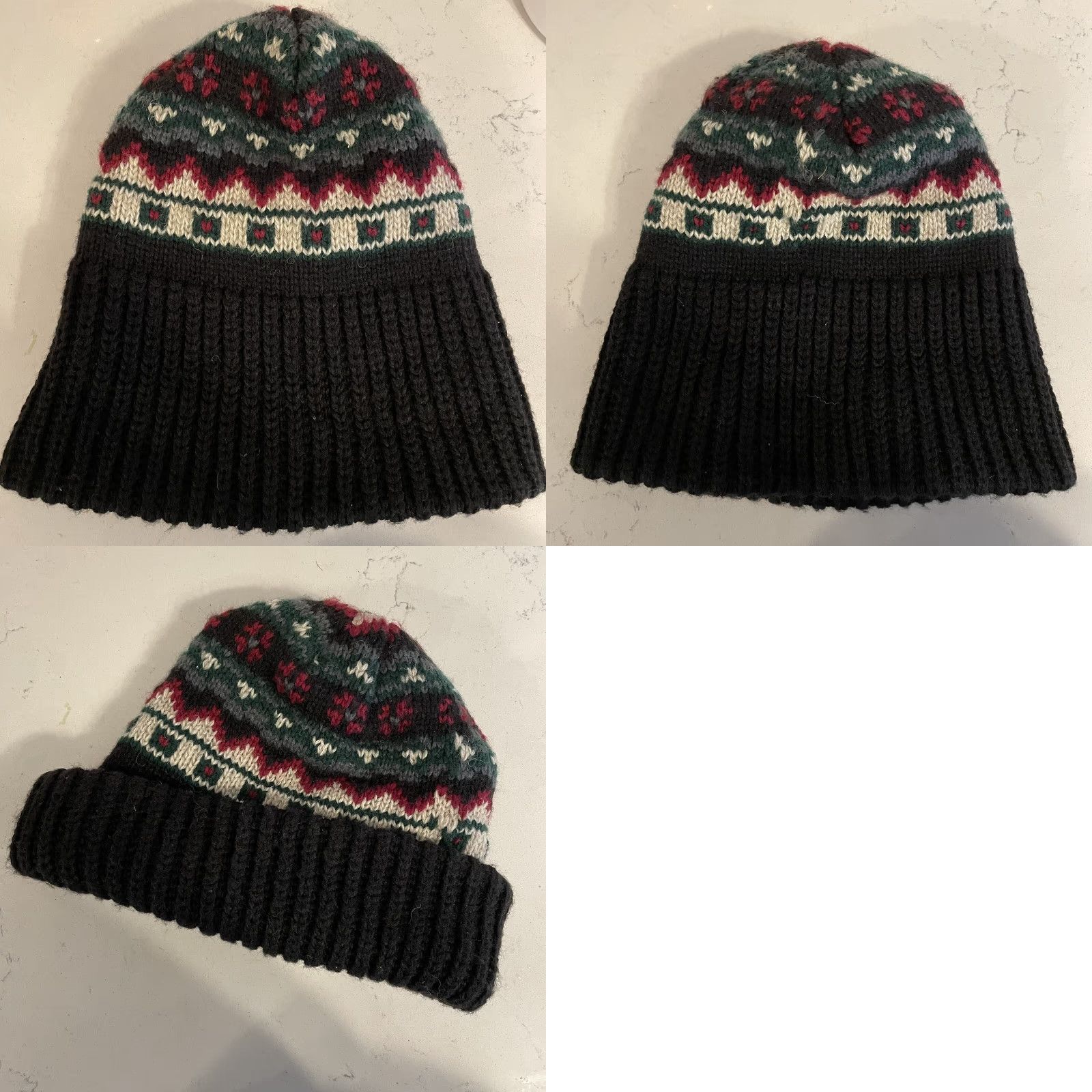 Hanes VINTAGE 90s Black Knitted Beanie Hat Hanes Her Way One Size Foldover Winter Womens Size ONE SIZE - 8 Thumbnail