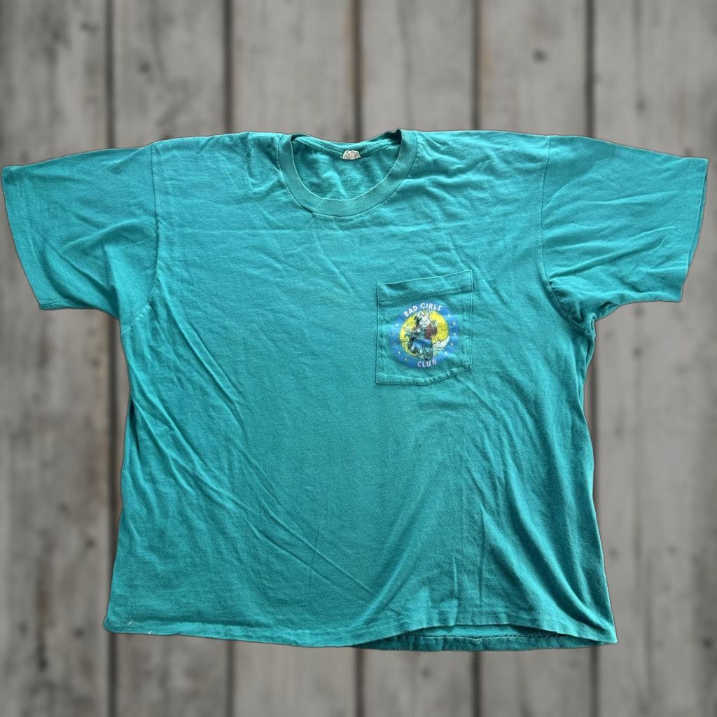 Vintage VINTAGE Bad Girls Club T-Shirt Womens 2XL Green Graphic Bunny Biker Pocket 90s Size XXL / US 16-18 / IT 52-54 - 1 Thumbnail