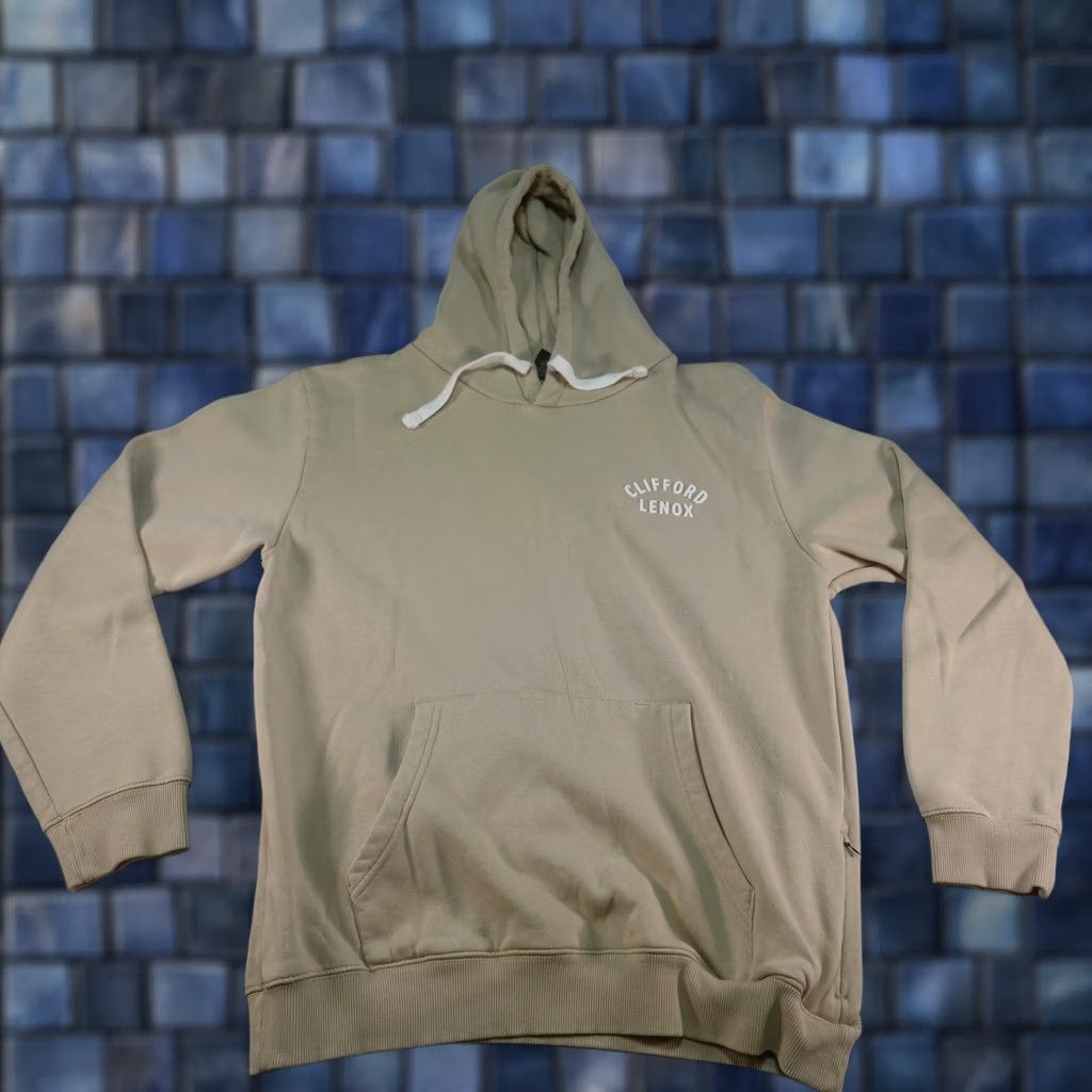 Vintage Clifford Lenox Hoodie Mens XL Beige Pullover Fleece Logo Sweatshirt Pockets Hooded with Drawstring Size US XL / EU 56 / 4 - 1 Thumbnail