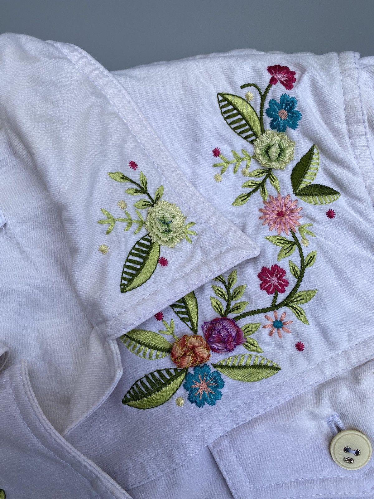 Escada Escada Archival Floral Embroidery Denim Jacket Size S / US 4 / IT 40 - 7 Thumbnail