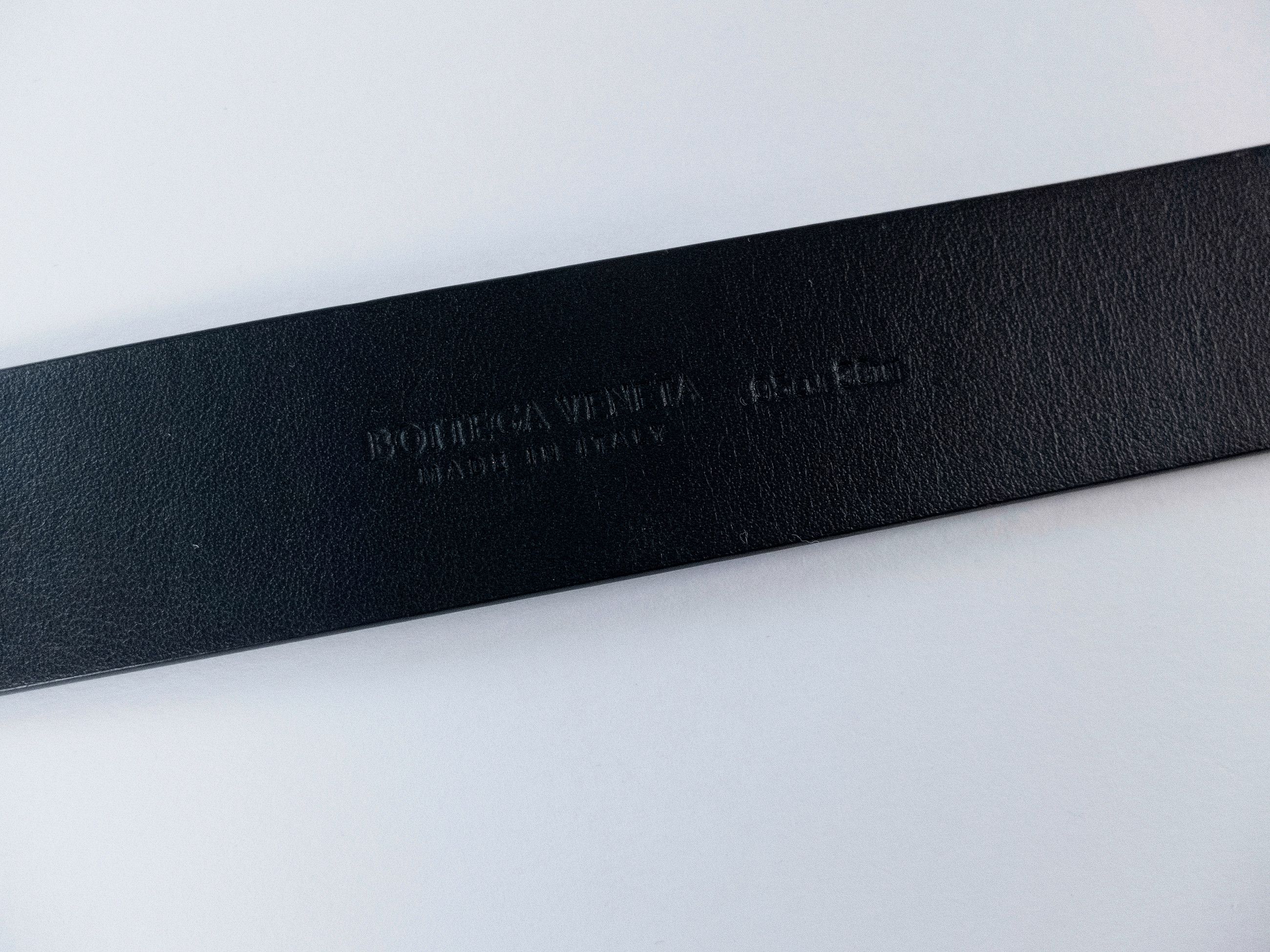 Bottega Veneta BOTTEGA VENETA black triangle buckle leather belt 36 95 Size 36 - 4 Thumbnail